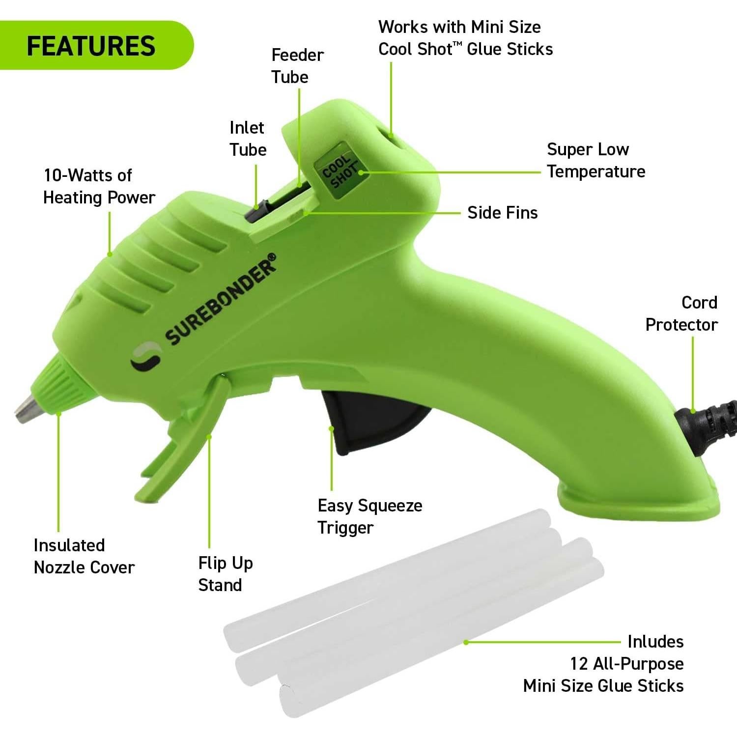 Pistola de Pegamento Surebonder 10W Baja Temperatura con 12 Barras