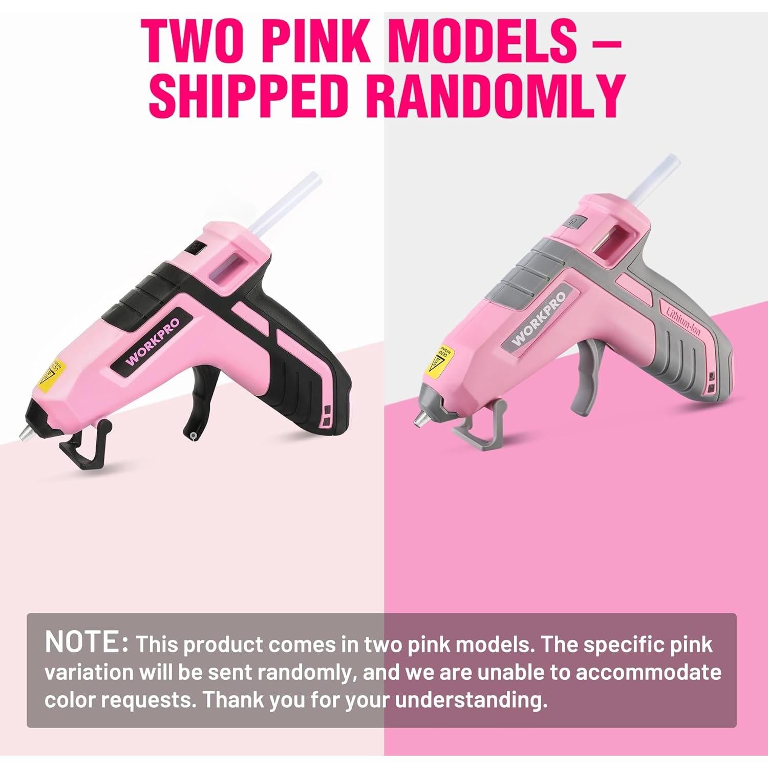 Pistola de Pegamento Caliente Inalámbrica WORKPRO 3.6V Rosa