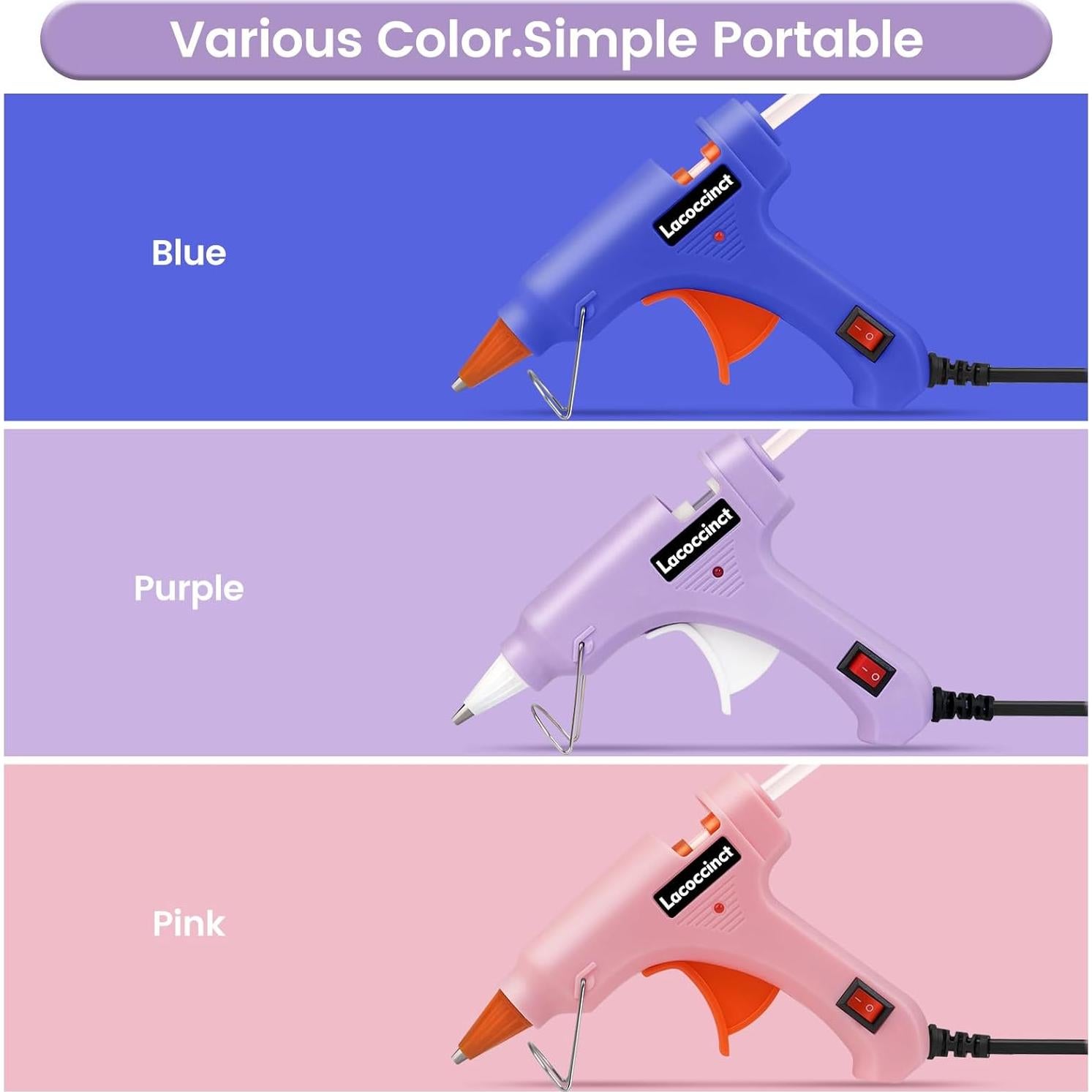 Pistola de Pegamento Caliente Lacoccinct 20W con 30 Barras