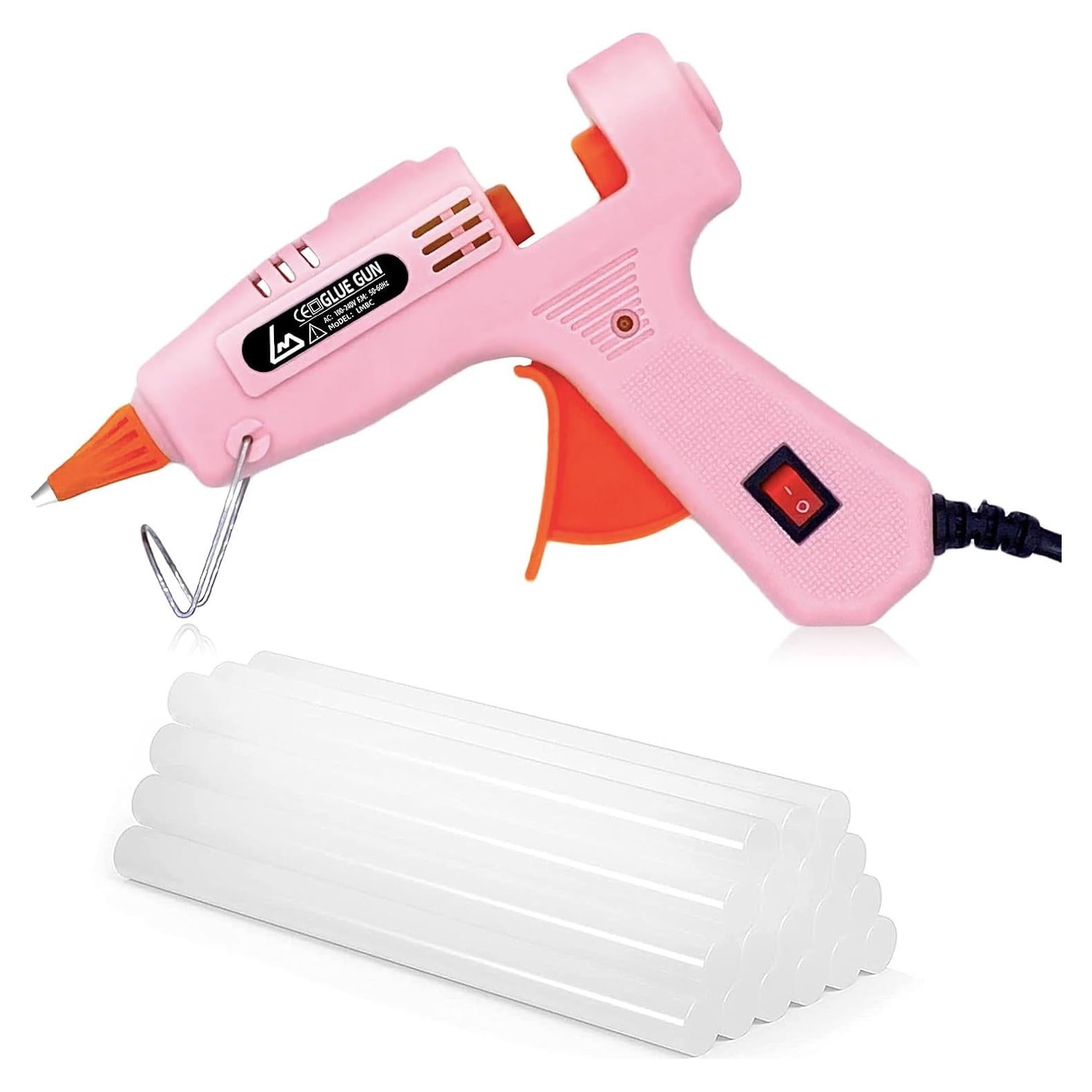 Pistola de Pegamento Caliente Liumai Rosa con 20 Barras 10.16 cm