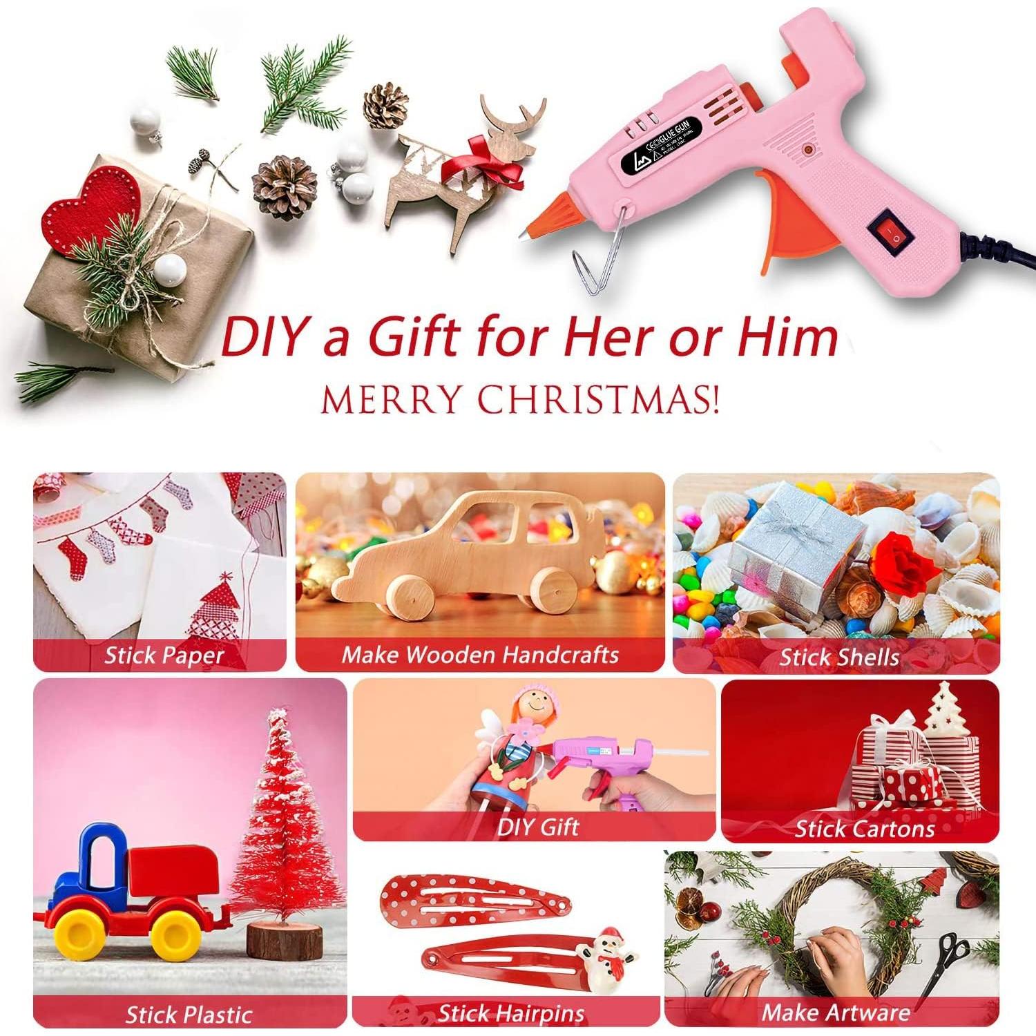 Pistola de Pegamento Caliente Liumai Rosa con 20 Barras 10.16 cm