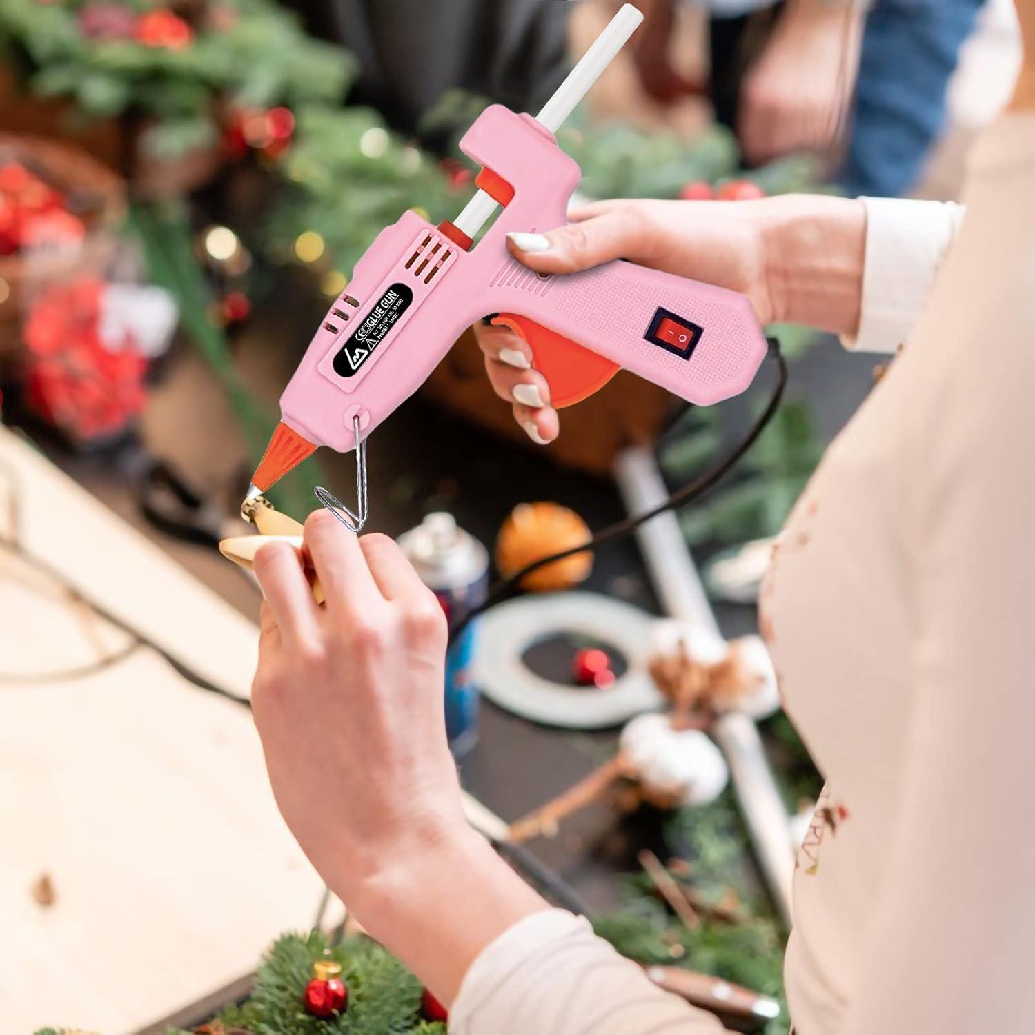 Pistola de Pegamento Caliente Liumai Rosa con 20 Barras 10.16 cm