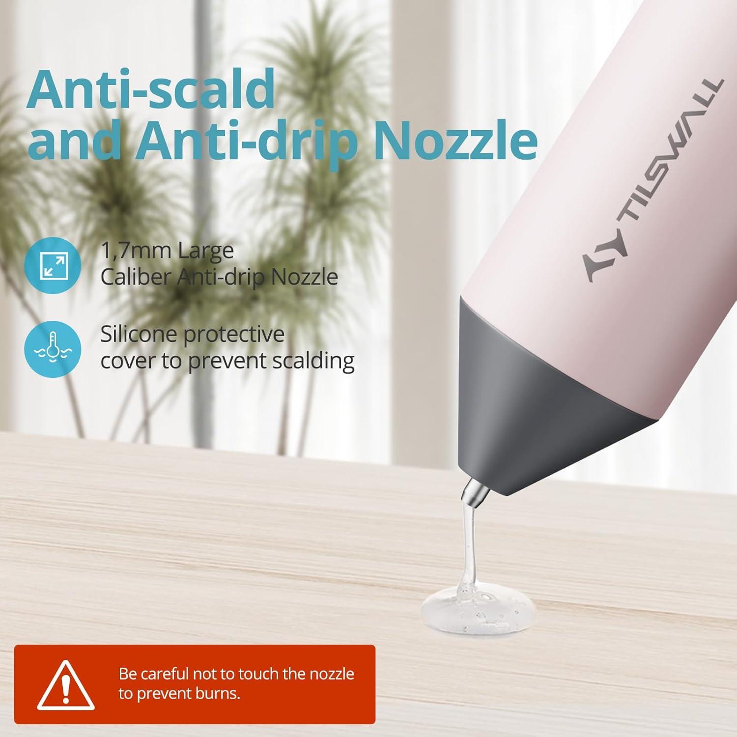 Pistola de Pegamento Caliente Inalámbrica Tilswall Rosa 15W