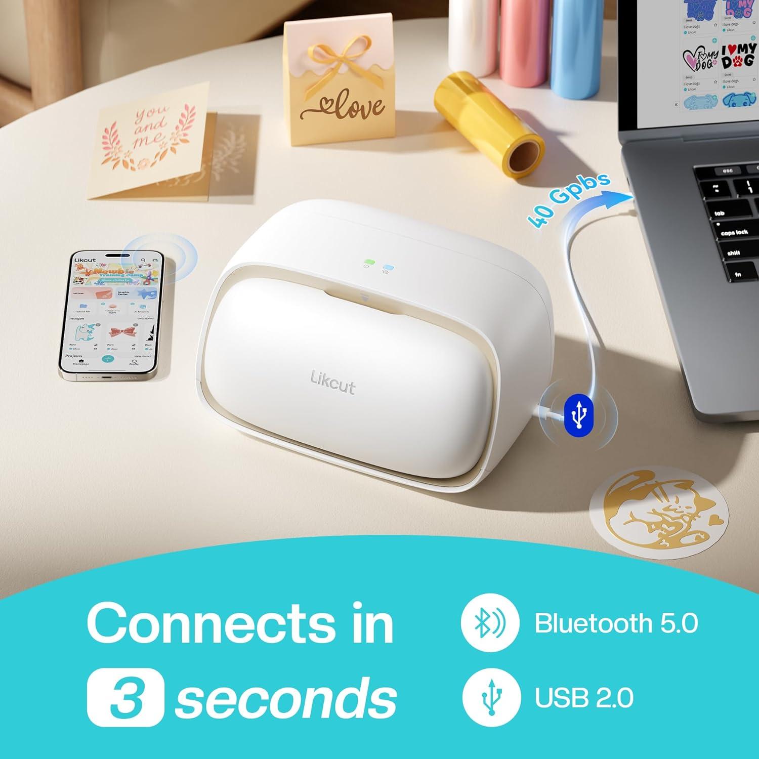 Máquina de Corte de Vinilo Likcut S501 Compacta Beige 8.13 cm/s