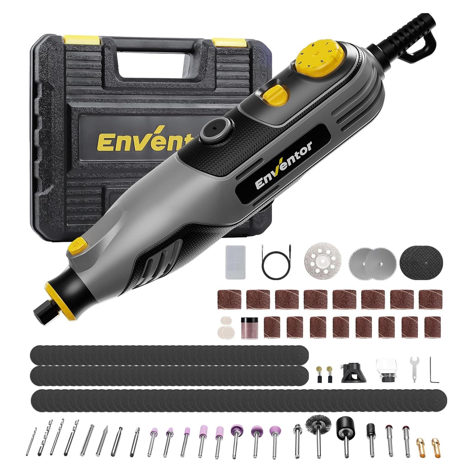 Herramienta Rotativa Eléctrica Enventor 130W con 204 Accesorios