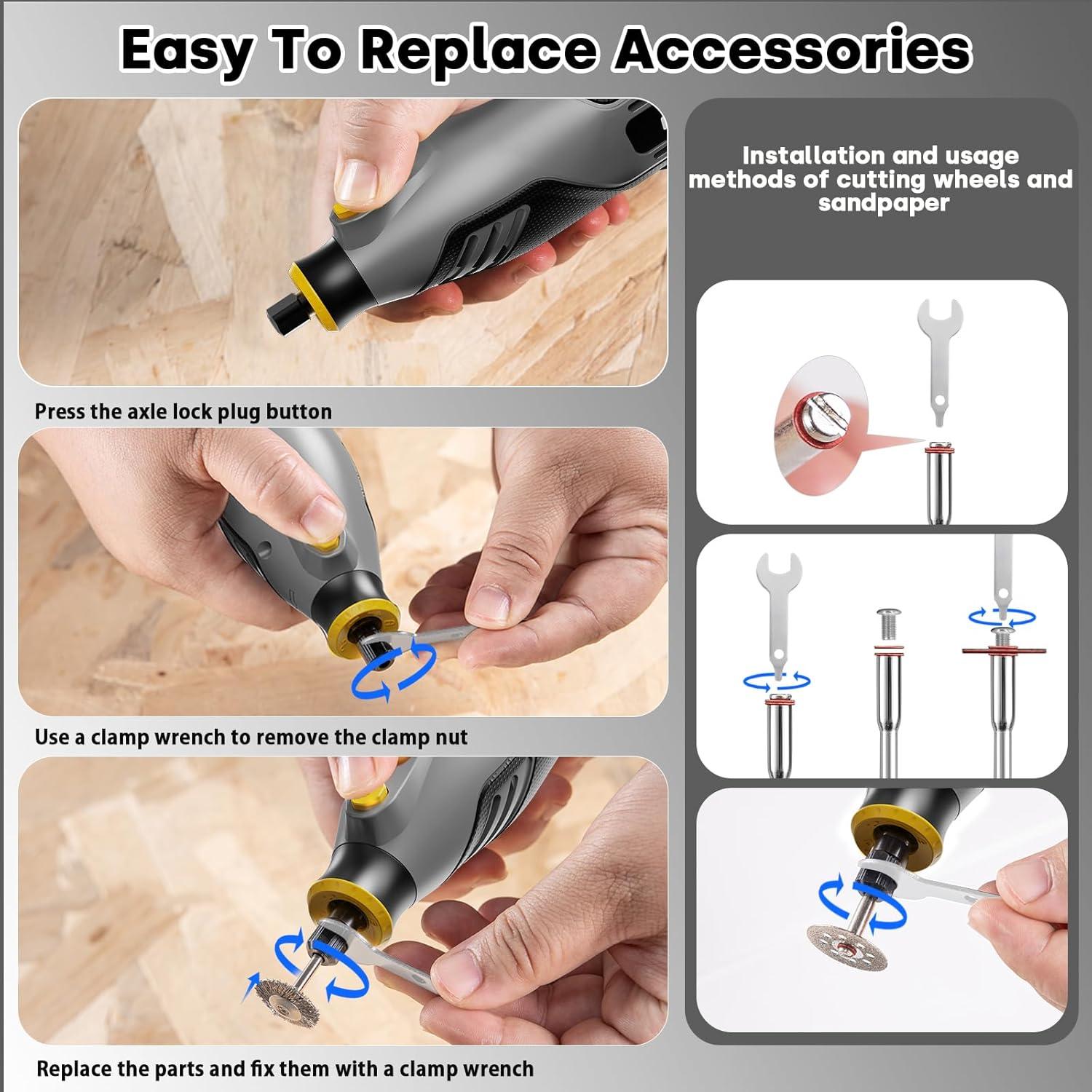 Herramienta Rotativa Eléctrica Enventor 130W con 204 Accesorios