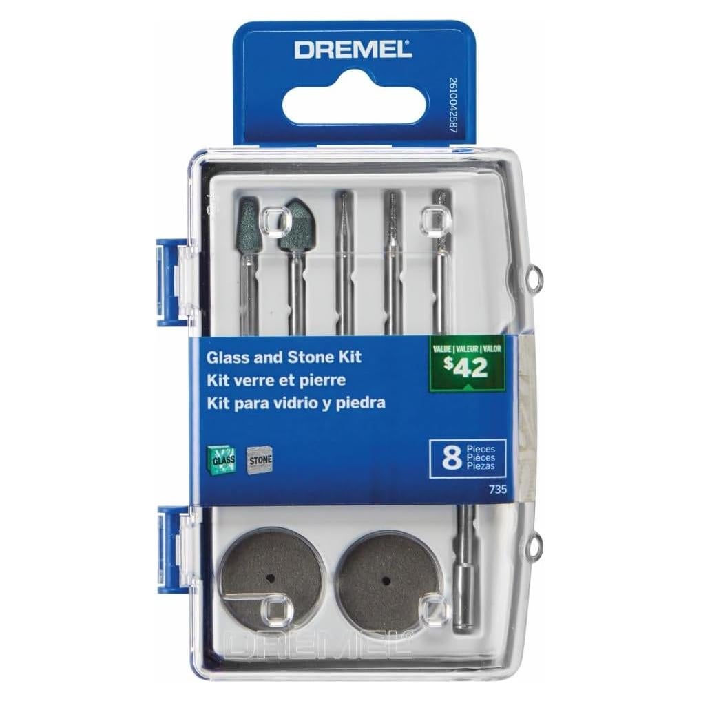 Kit de Accesorios Dremel 735-01 para Vidrio y Piedra - 8 Piezas