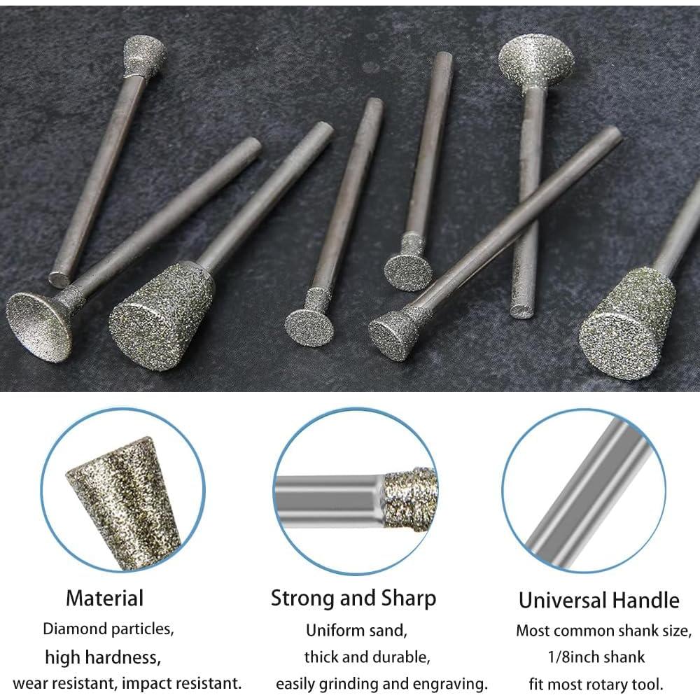 Juego de Herramientas de Tallado Ekoyeela con Puntas de Diamante 20PCS