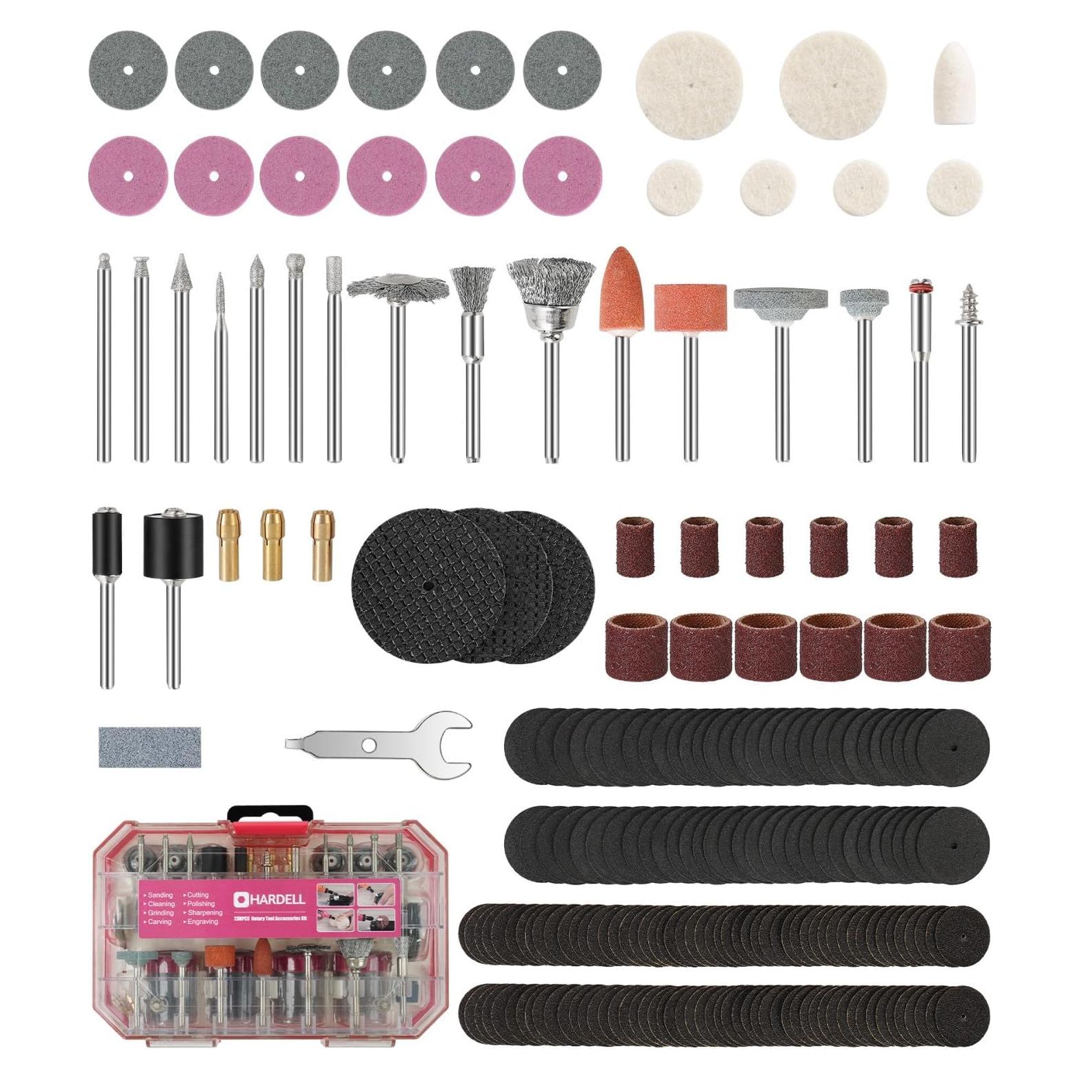 Kit de Accesorios para Herramienta Rotativa HARDELL 227pcs