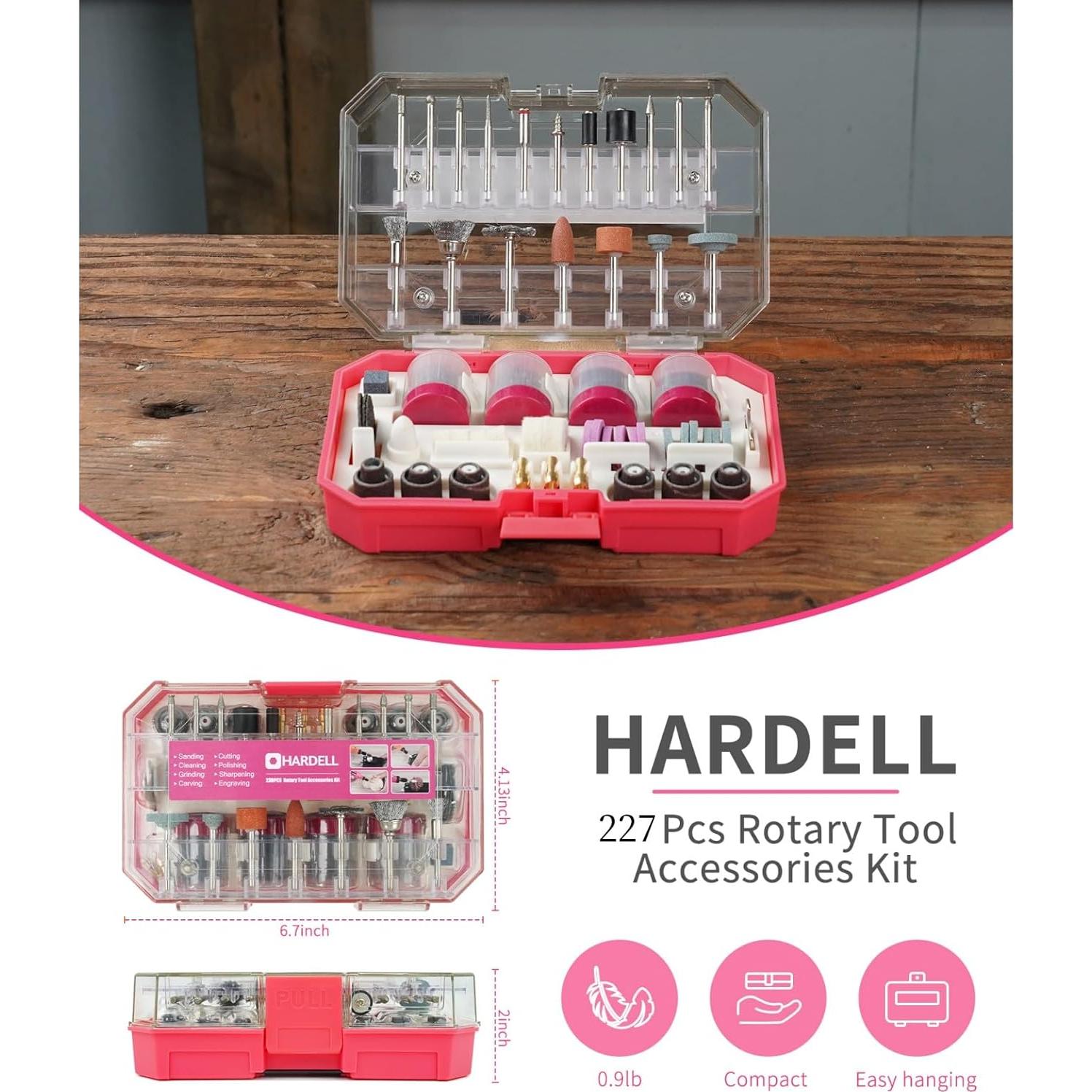 Kit de Accesorios para Herramienta Rotativa HARDELL 227pcs