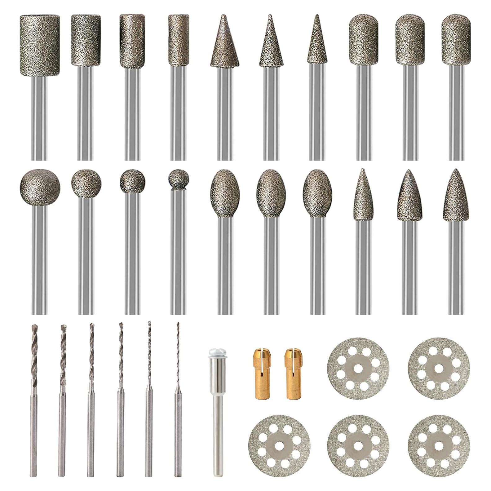 Kit de herramientas rotativas HOMEIDOL 34PCS con puntas de diamante