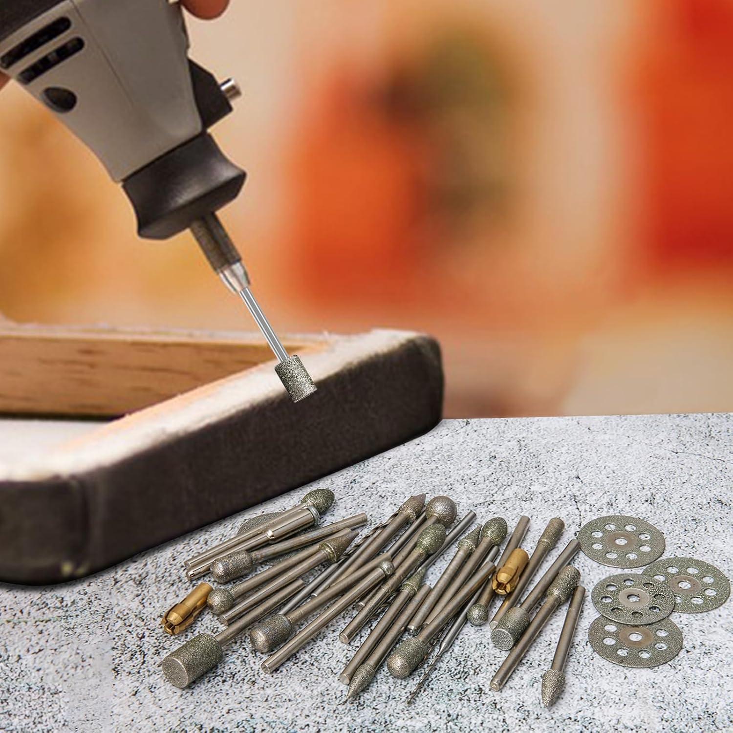 Kit de herramientas rotativas HOMEIDOL 34PCS con puntas de diamante