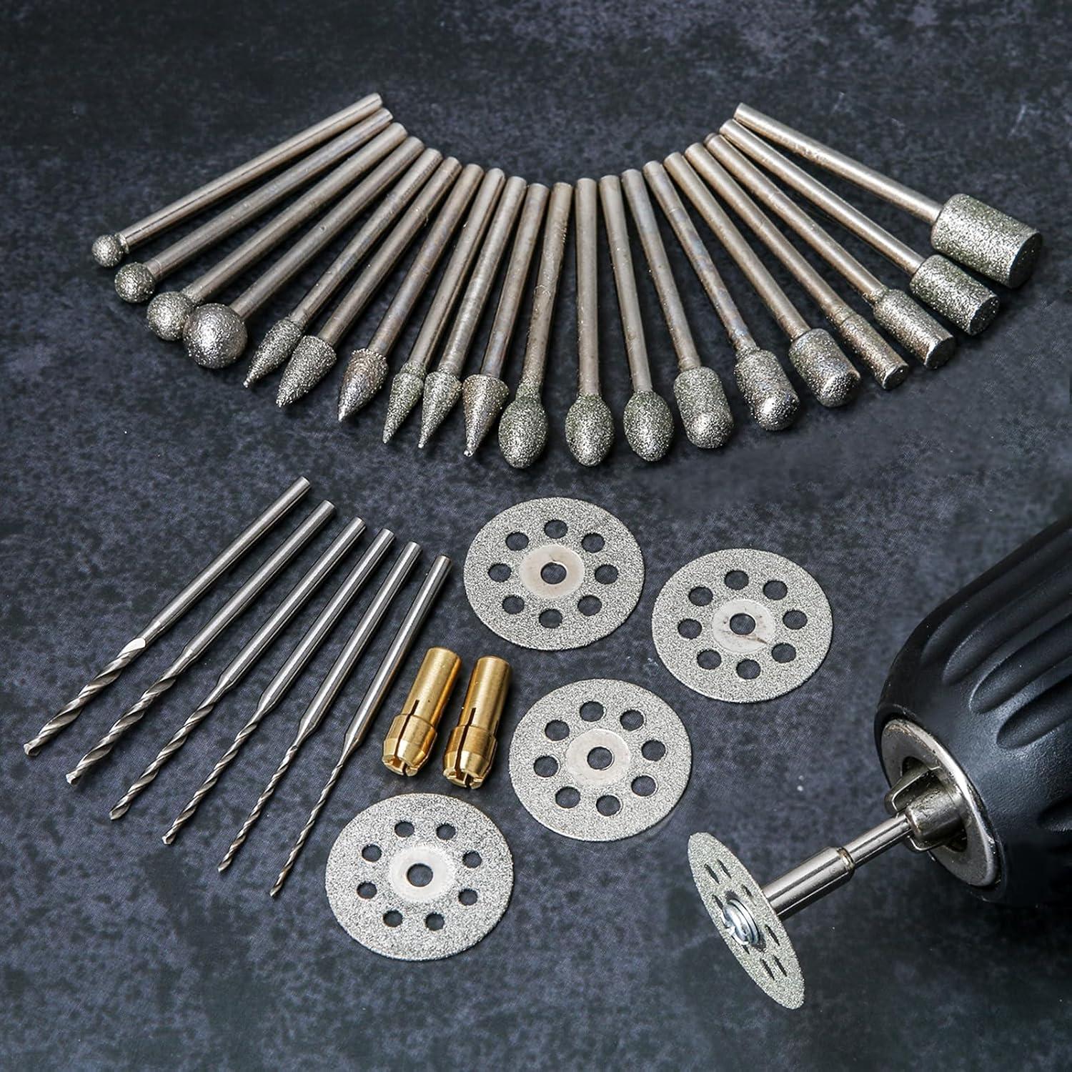 Kit de herramientas rotativas HOMEIDOL 34PCS con puntas de diamante