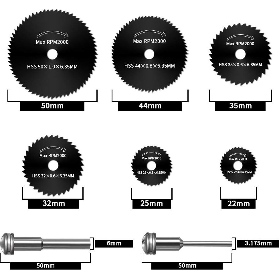 Juego de Discos de Corte Dremel 10 Pcs + 6 Sierras HSS
