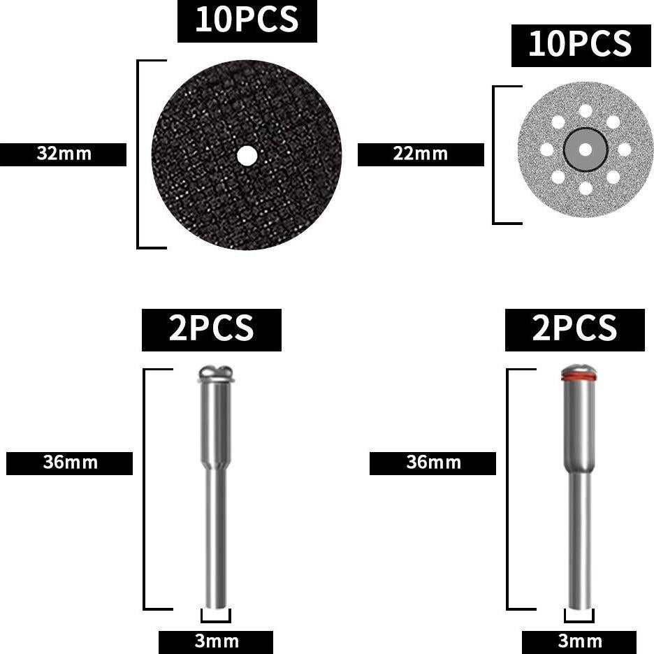 Juego de Discos de Corte Dremel 10 Pcs + 6 Sierras HSS