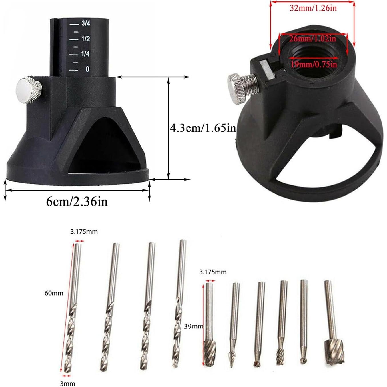 Kit de Brocas de Router HomeSoGood 11 Piezas HSS y Guía de Corte