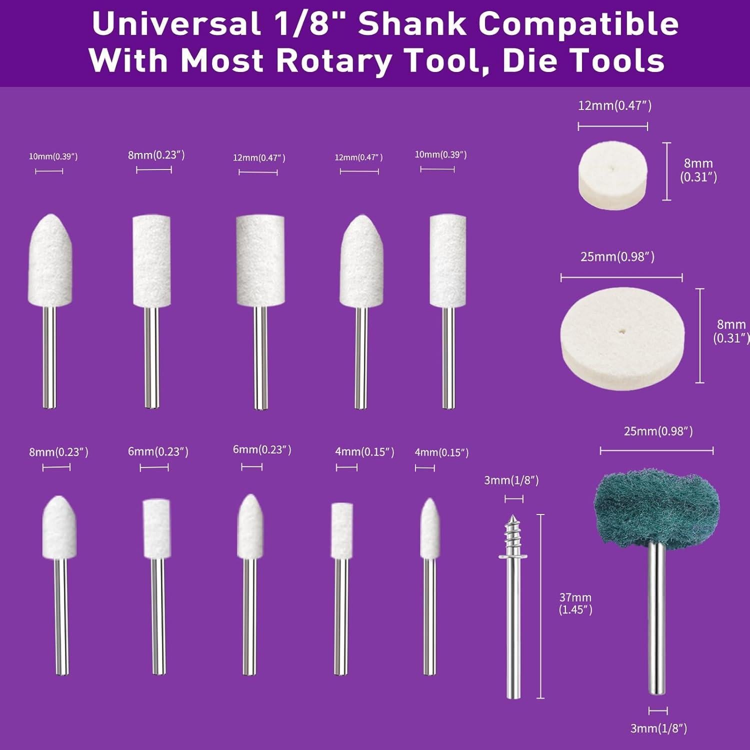 Kit de Pulido 120 PCS YURINWOO para Dremel - Ruedas Abrasivas