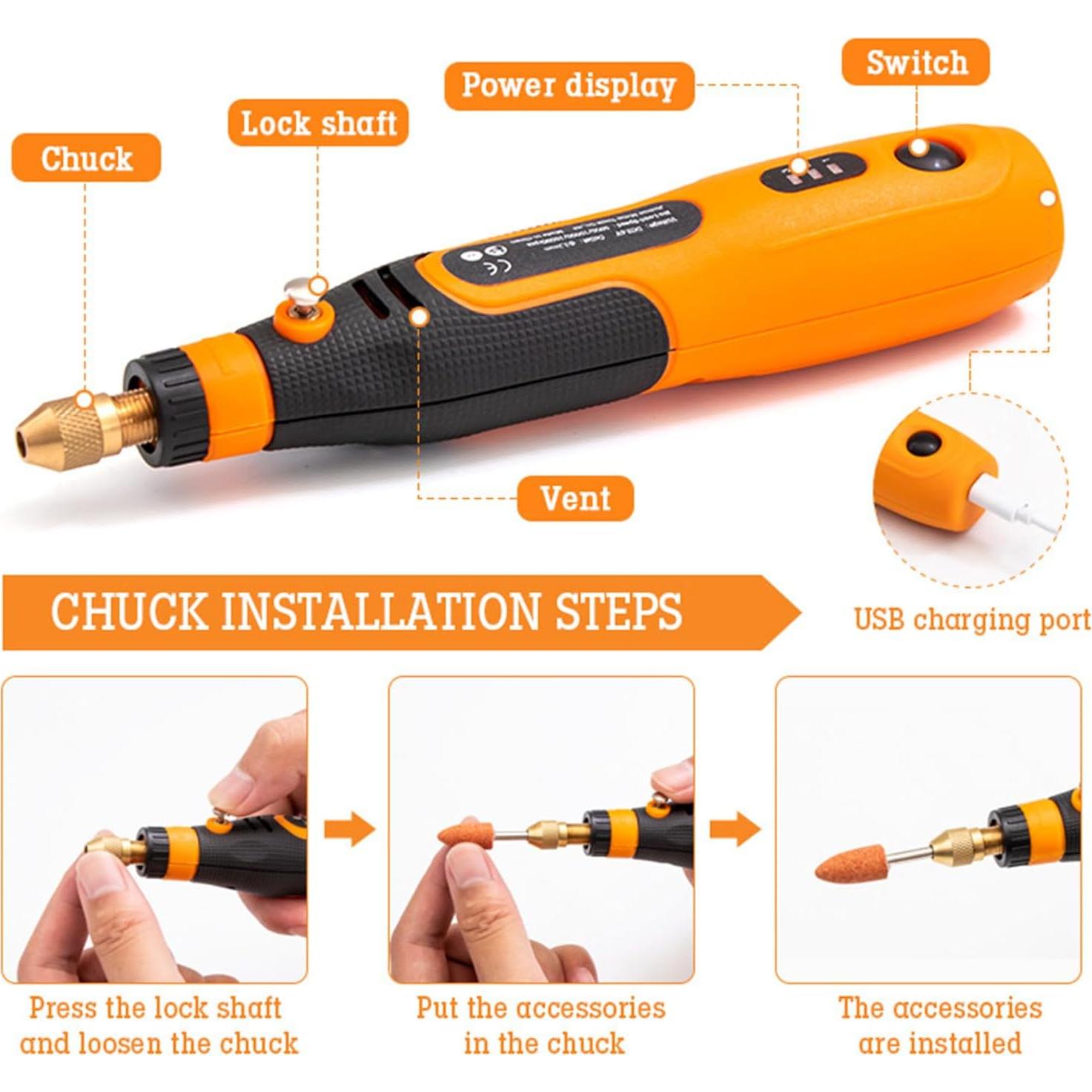 Mini Herramienta Rotativa Inalámbrica YIK TUNG 3.6V 46 Acc.