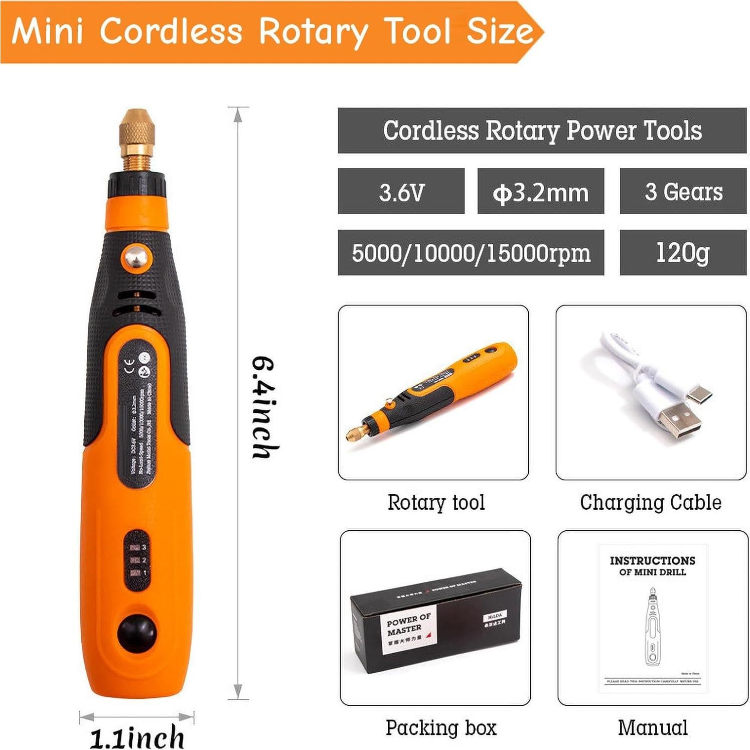 Mini Herramienta Rotativa Inalámbrica YIK TUNG 3.6V 46 Acc.