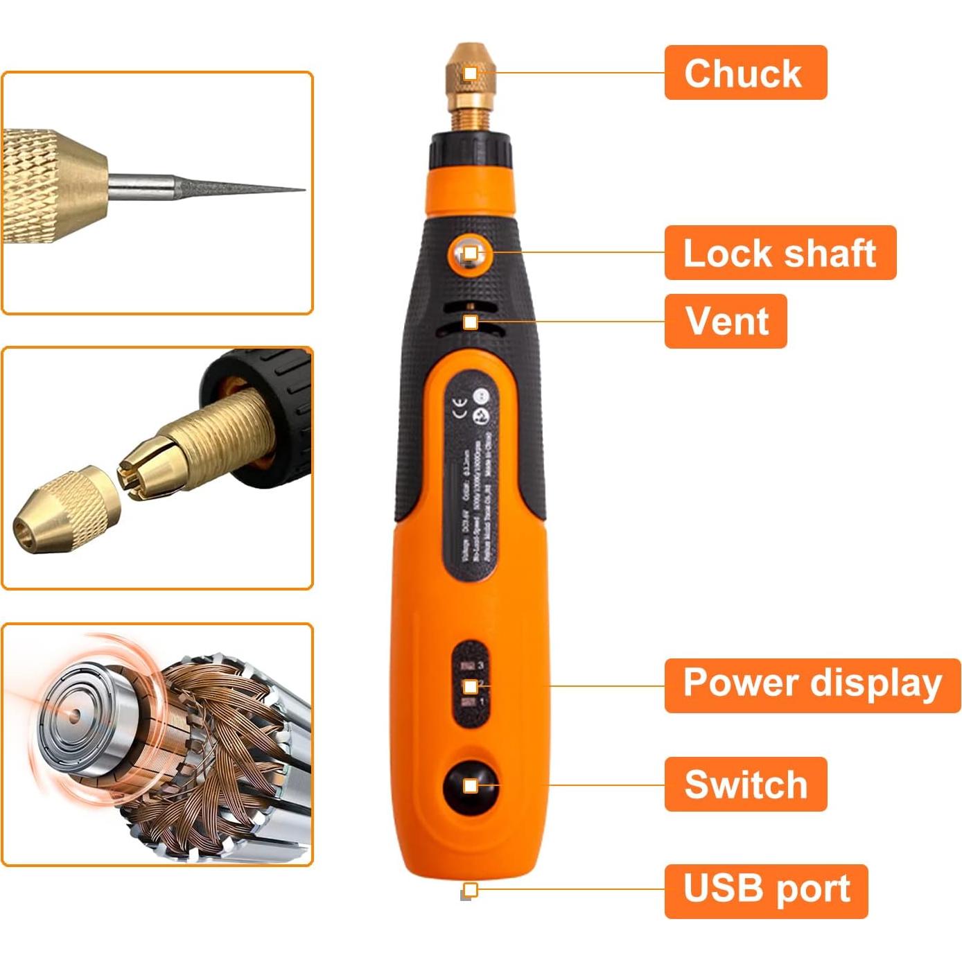 Mini Herramienta Rotativa Inalámbrica YIK TUNG 3.6V 46 Acc.