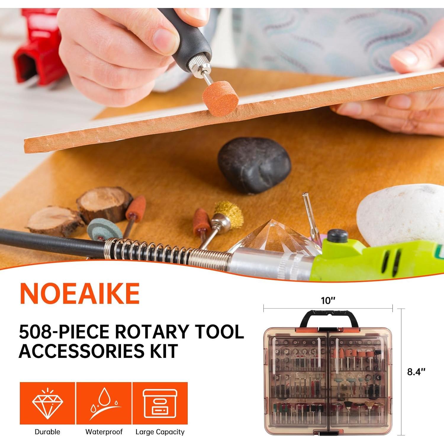 Kit de Accesorios para Herramienta Rotativa NOEAIKE 508 Piezas