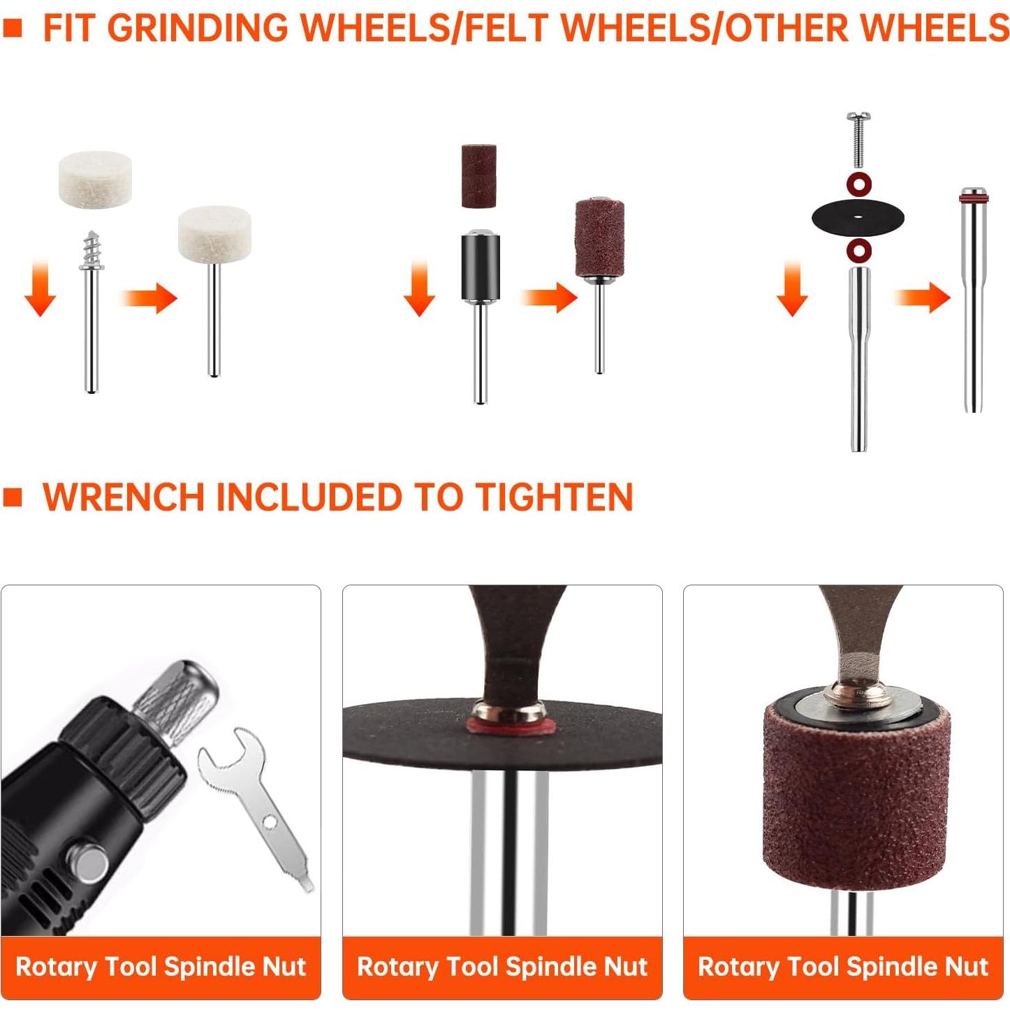 Kit de Accesorios para Herramienta Rotativa NOEAIKE 508 Piezas