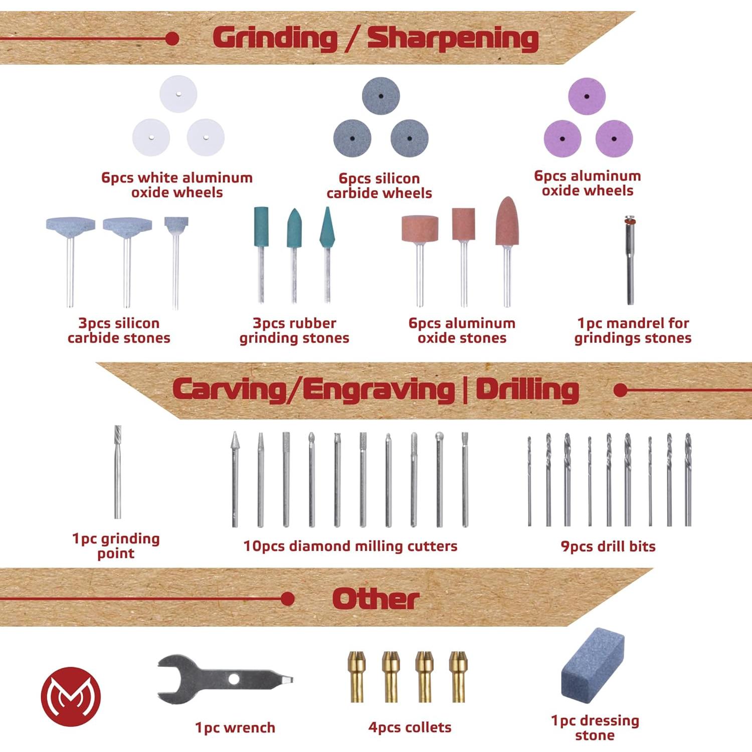 Kit de Accesorios para Herramienta Rotativa MonoPro 476 PCS