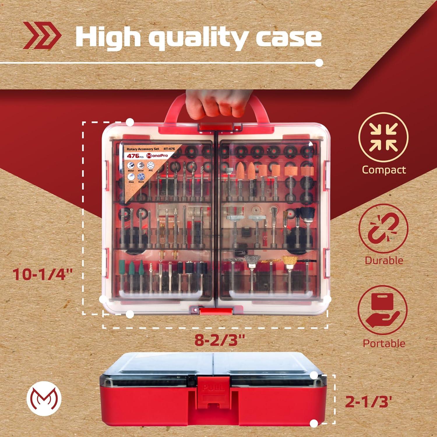 Kit de Accesorios para Herramienta Rotativa MonoPro 476 PCS