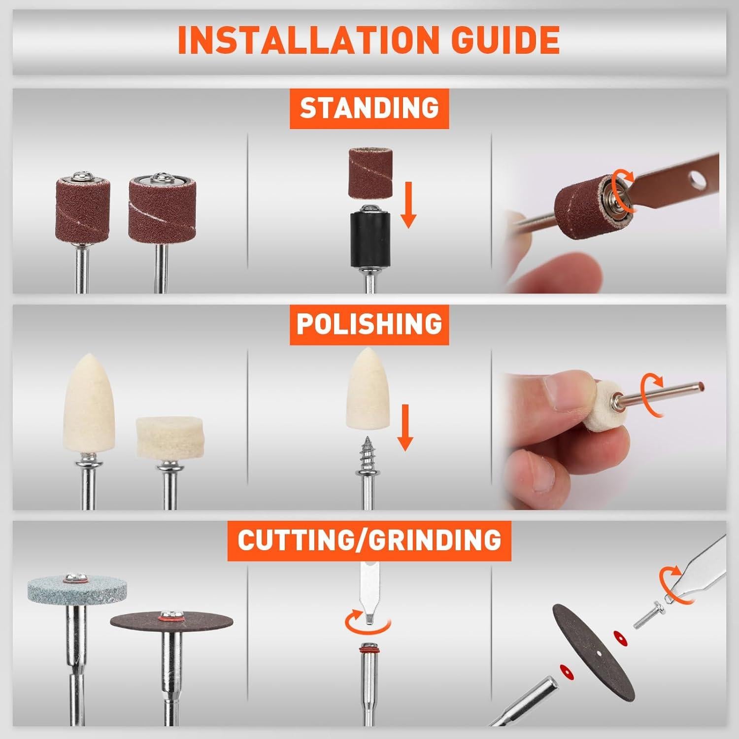 Kit de Accesorios para Herramienta Rotativa HORUSDY 308 Piezas