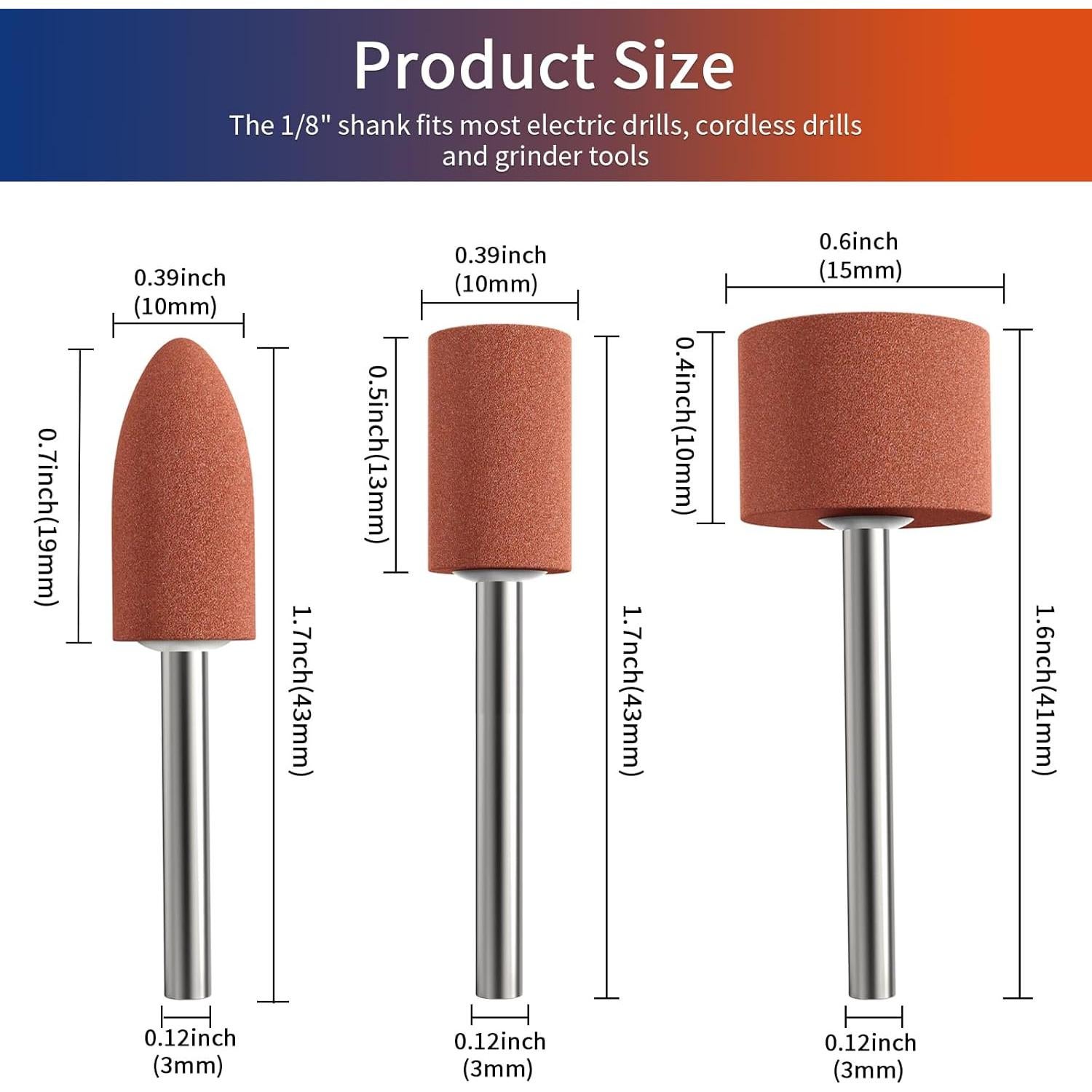 Kit de Puntas de Lijado Dremel 45 Piezas 3 Formas 1/8"