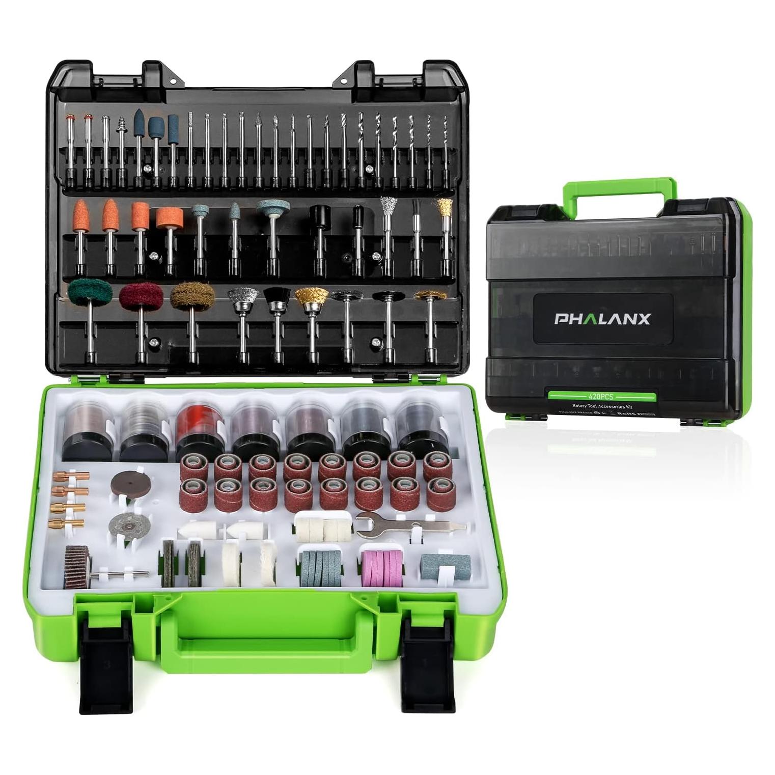 Kit de Accesorios para Herramienta Rotativa PHALANX 420 Pcs