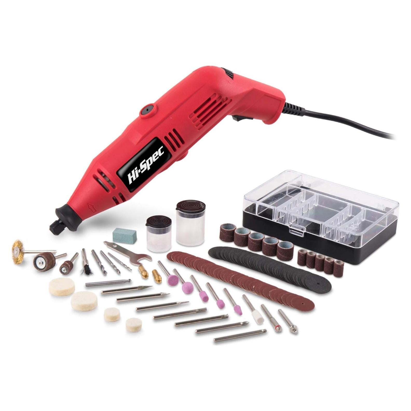 Kit de Herramientas Rotativas Eléctricas Hi-Spec 130W 121 Piezas