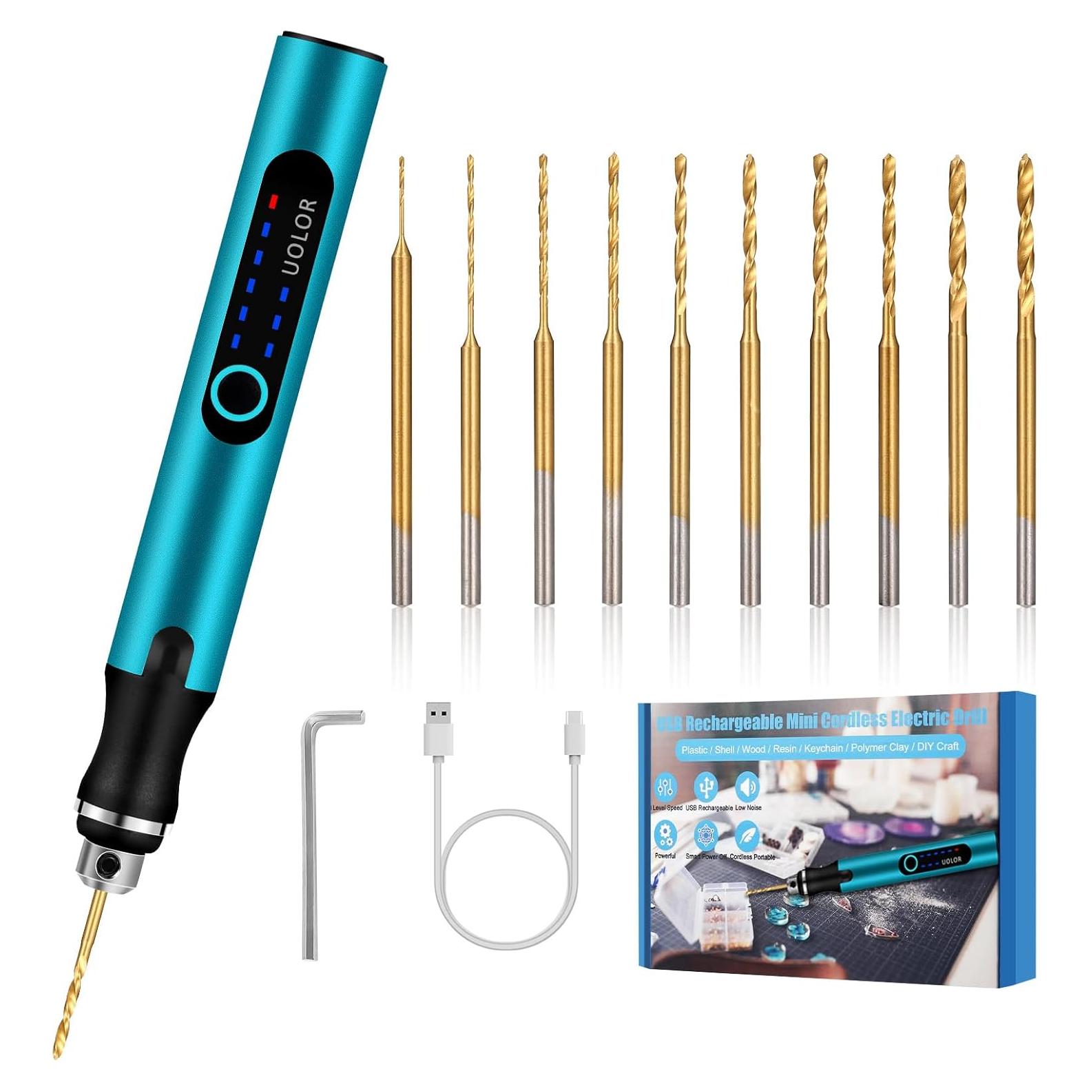 Taladro Mini Inalámbrico Uolor UH067 3 Velocidades 10 Brocas