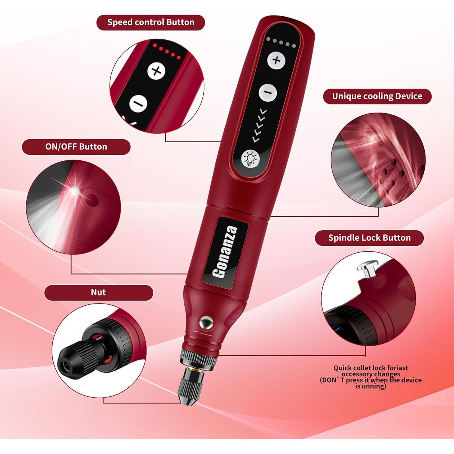 Kit de Herramienta Rotativa Inalámbrica Gonanza 62 Accesorios