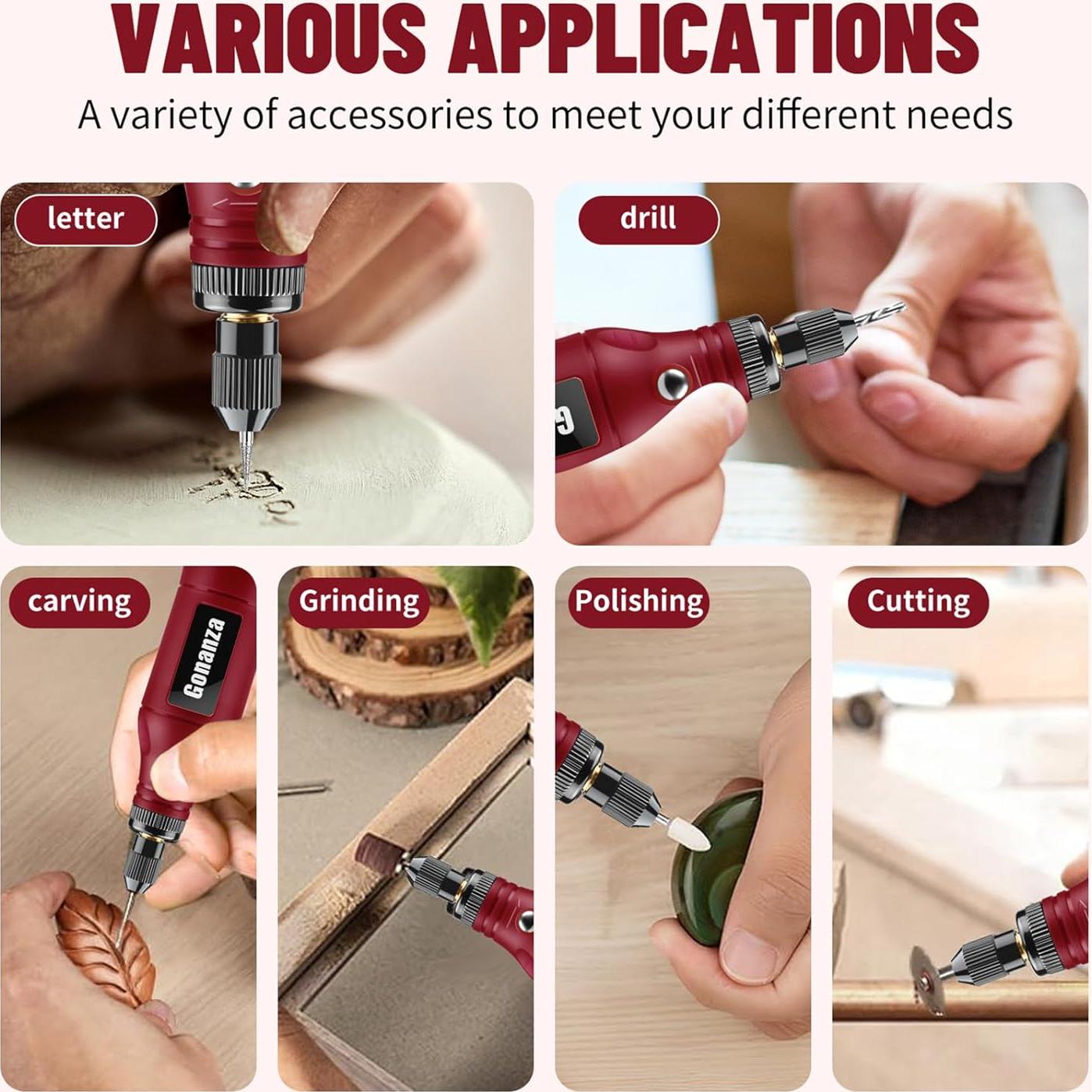 Kit de Herramienta Rotativa Inalámbrica Gonanza 62 Accesorios