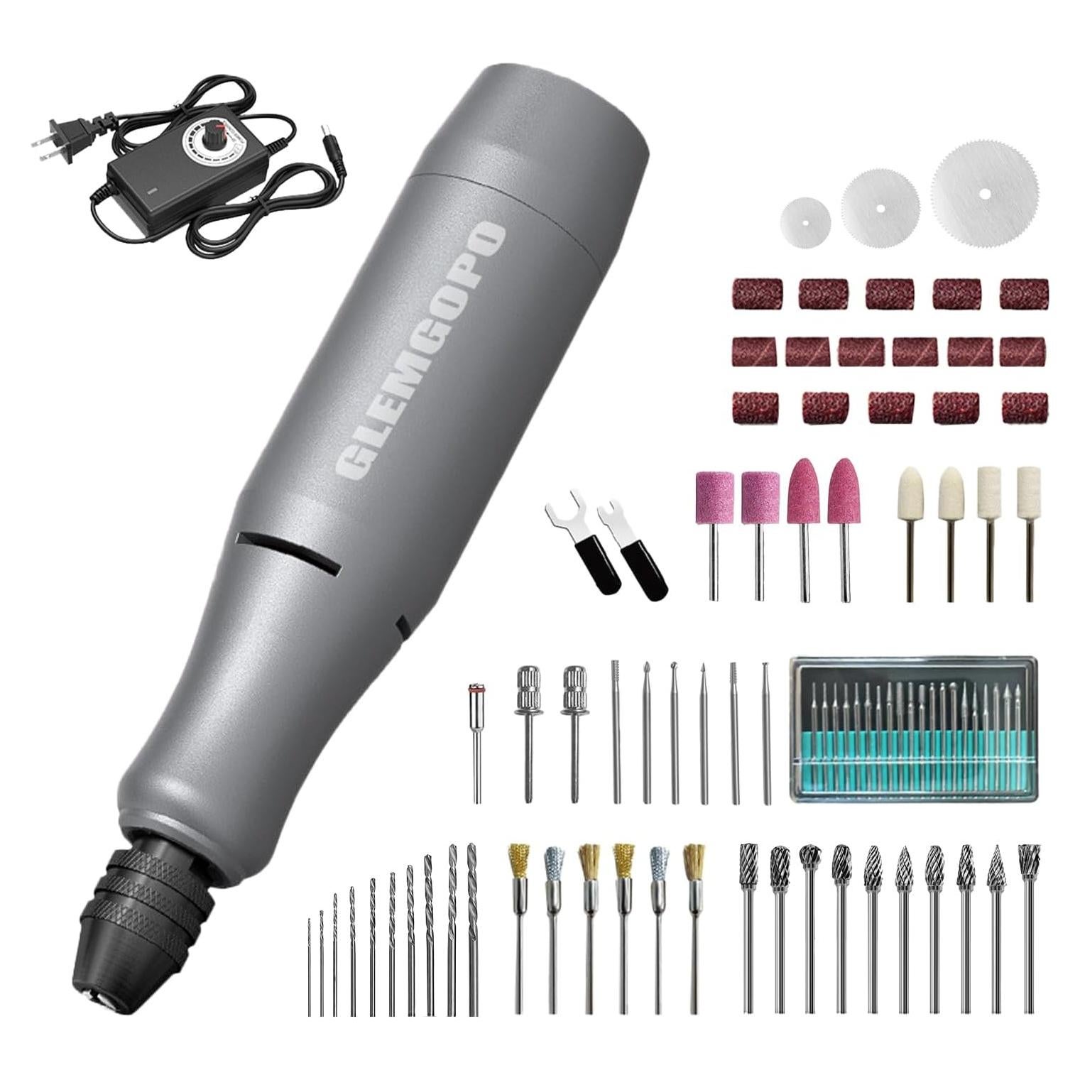 Kit de Herramienta Rotativa Mini GLEMGOPO 86 Accesorios 0-18,000 RPM