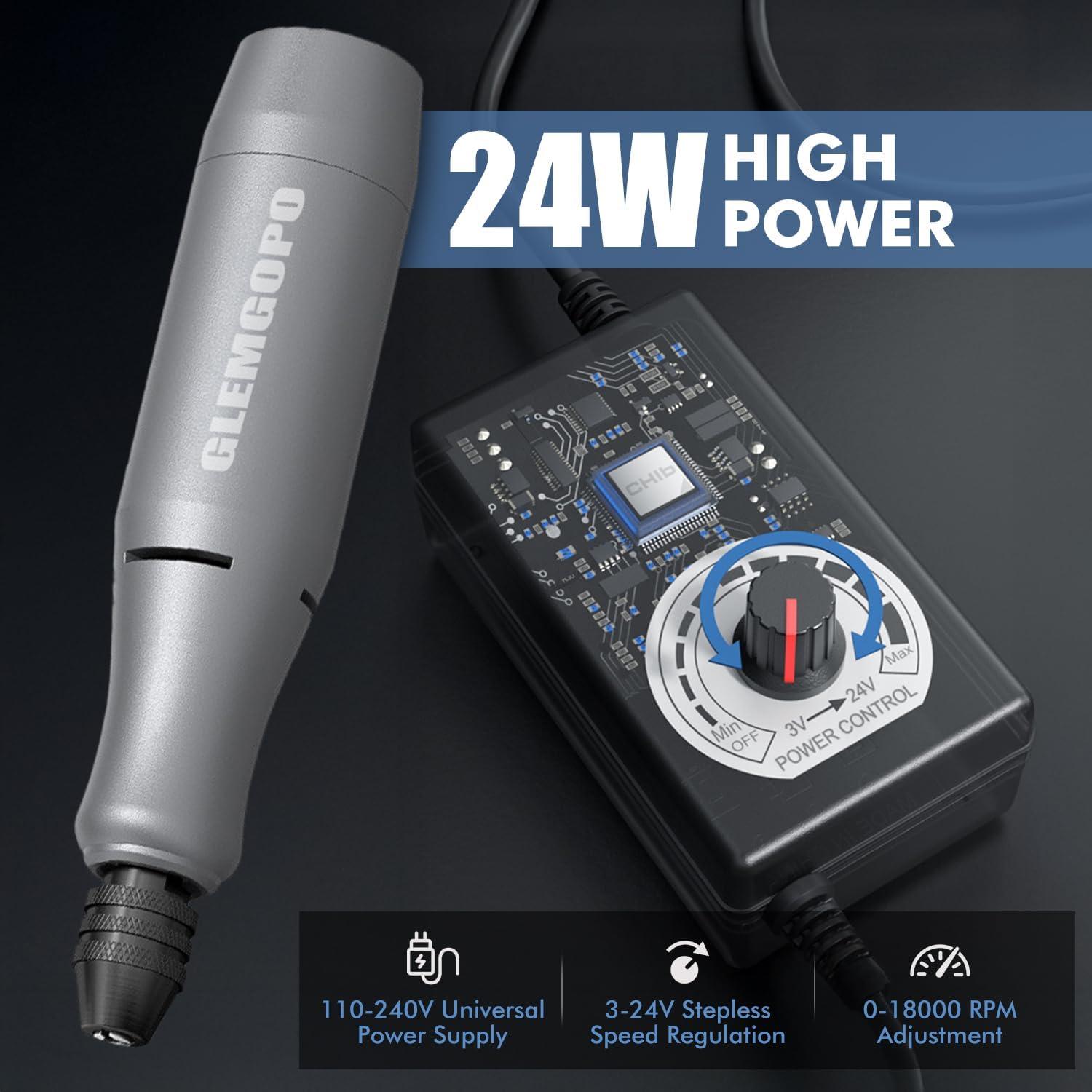 Kit de Herramienta Rotativa Mini GLEMGOPO 86 Accesorios 0-18,000 RPM