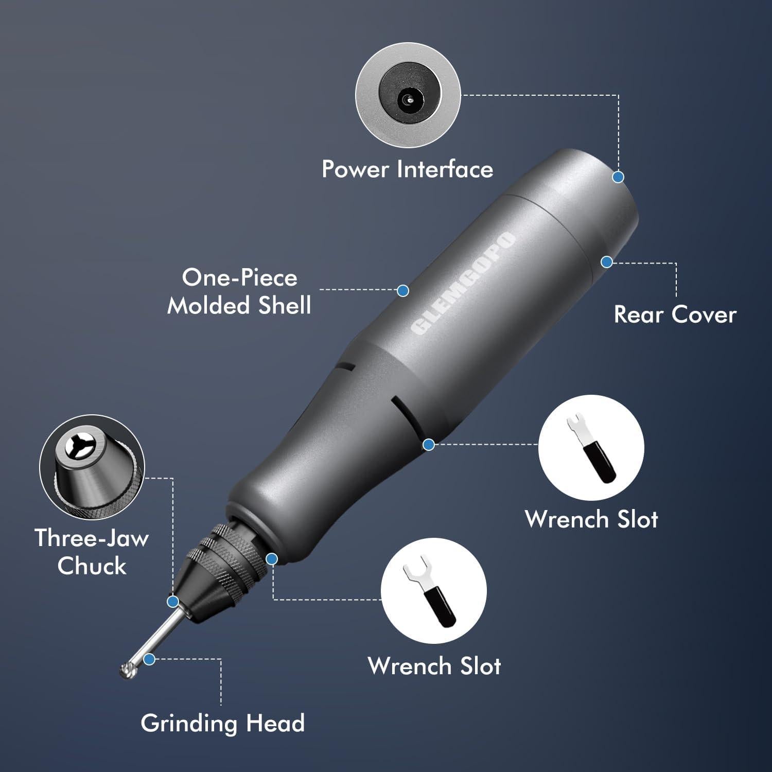 Kit de Herramienta Rotativa Mini GLEMGOPO 86 Accesorios 0-18,000 RPM