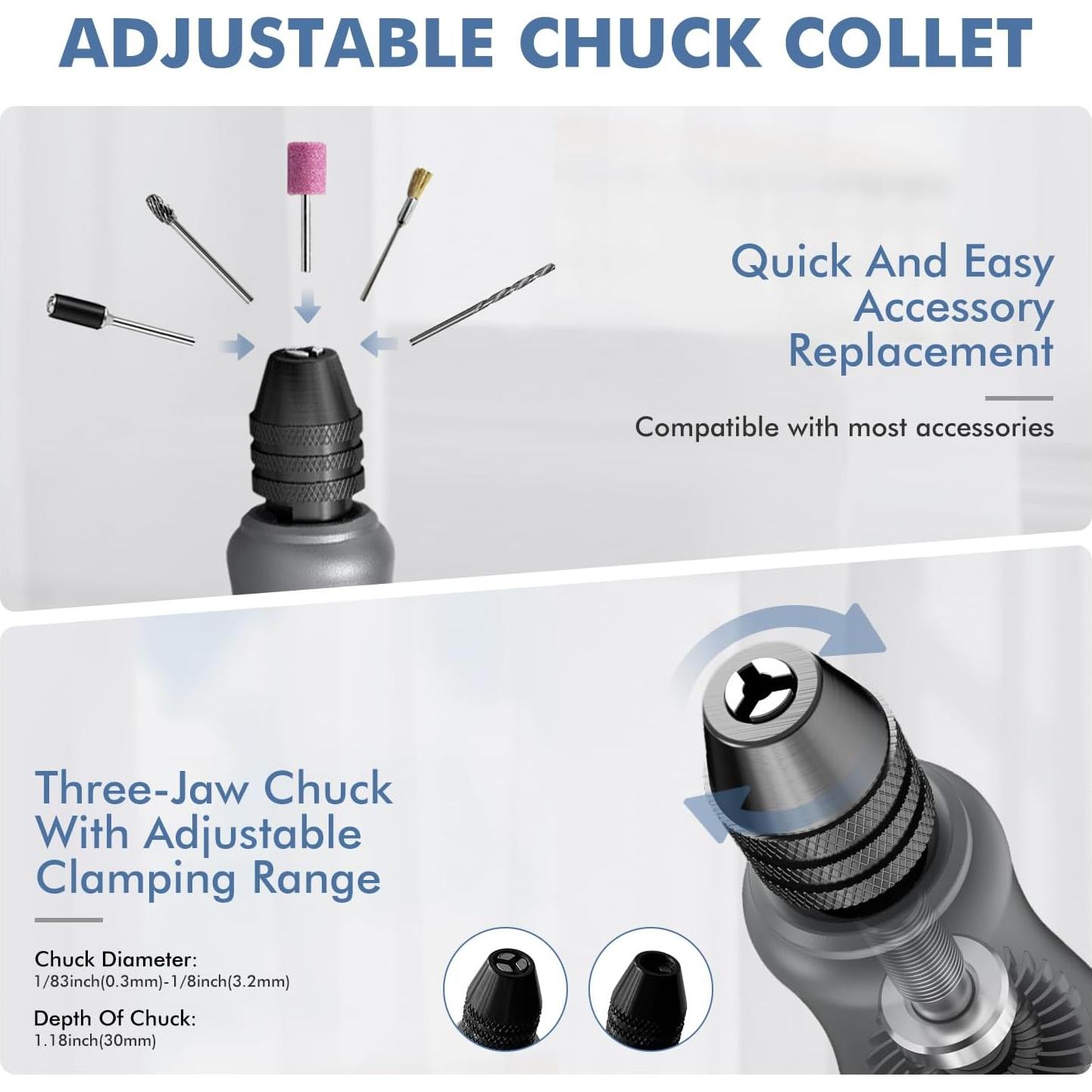 Kit de Herramienta Rotativa Mini GLEMGOPO 86 Accesorios 0-18,000 RPM