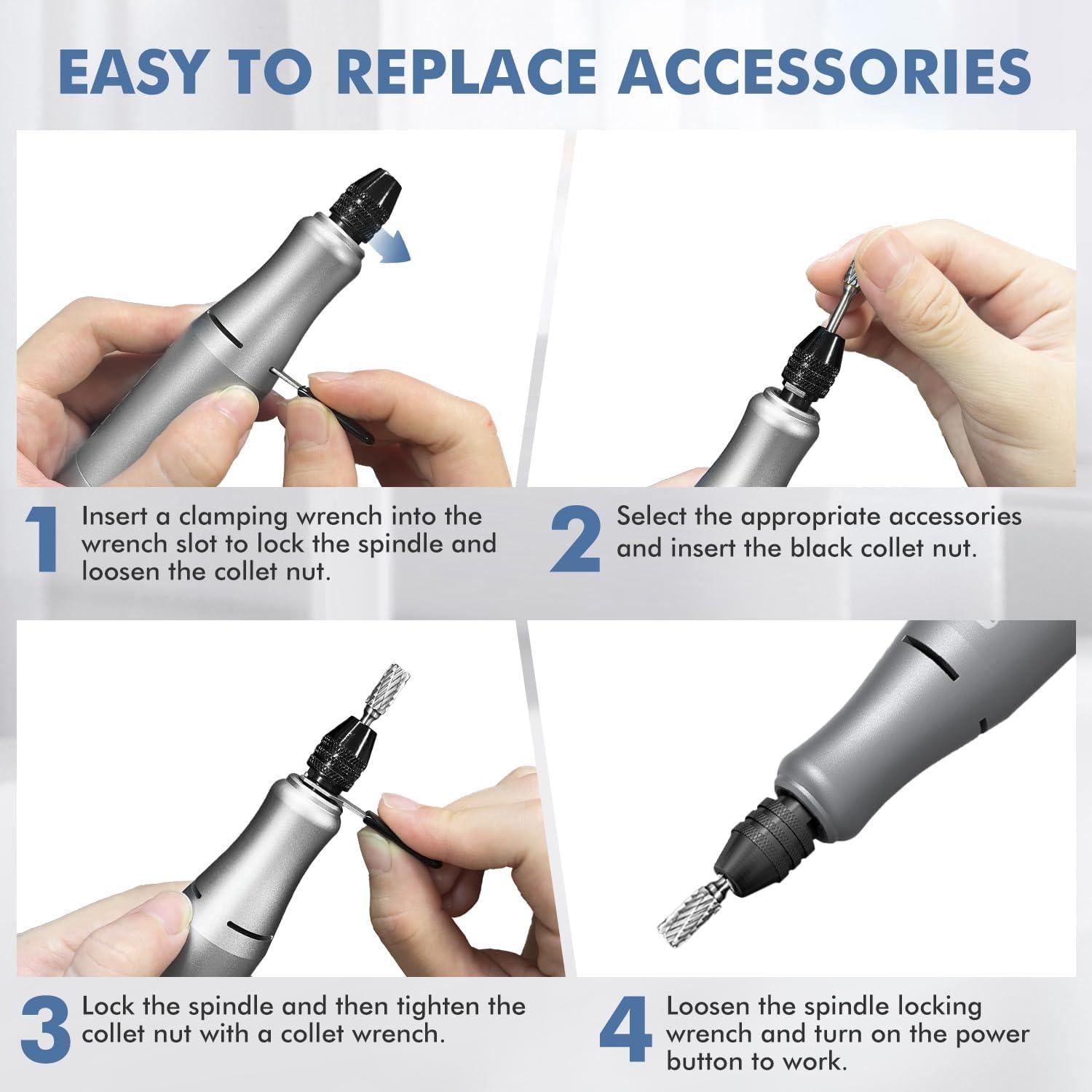 Kit de Herramienta Rotativa Mini GLEMGOPO 86 Accesorios 0-18,000 RPM