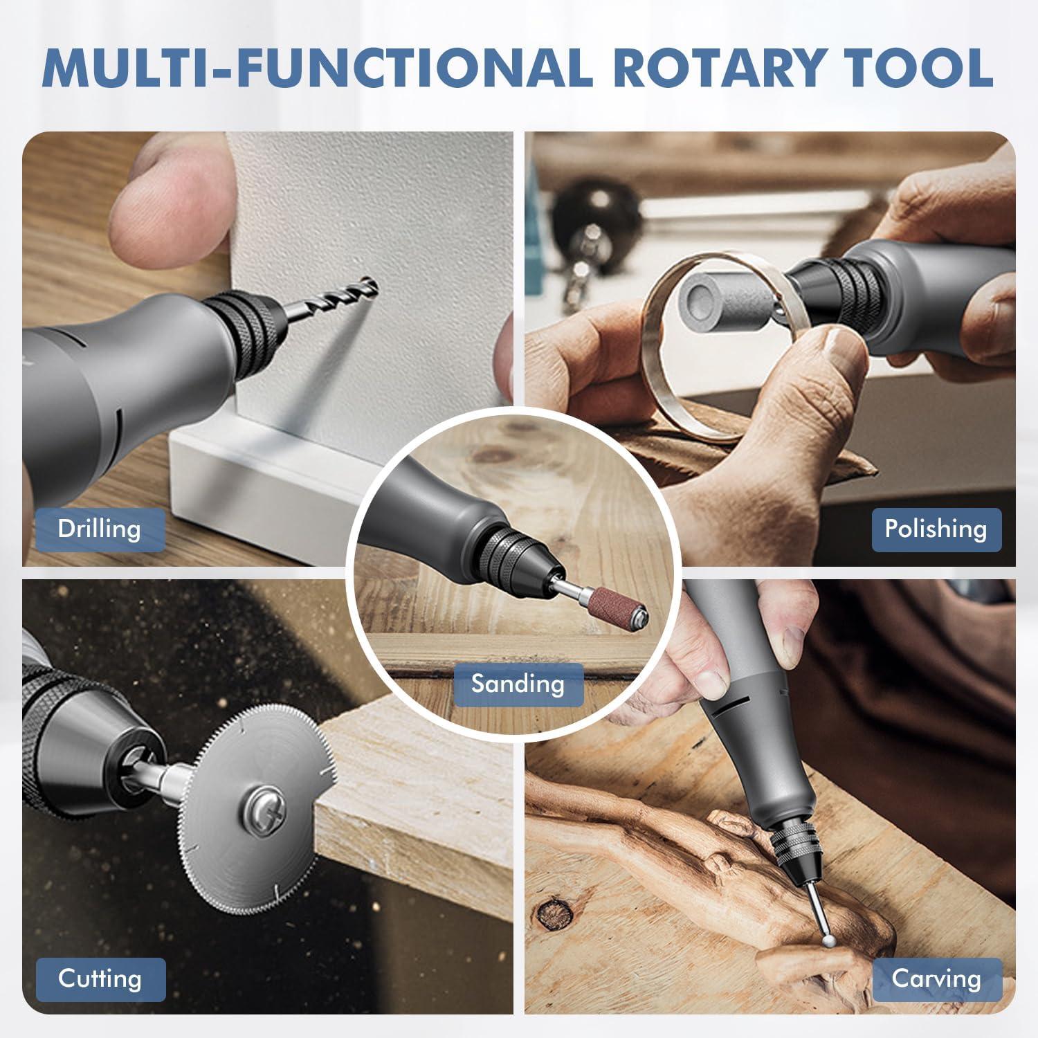 Kit de Herramienta Rotativa Mini GLEMGOPO 86 Accesorios 0-18,000 RPM