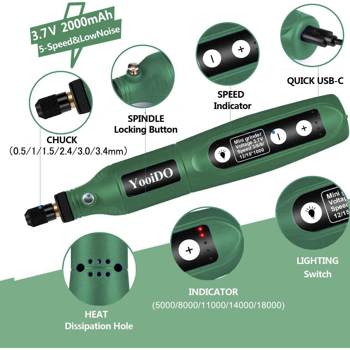 Mini Herramienta Rotativa Inalámbrica YooiDO 3.7V 54 Accesorios