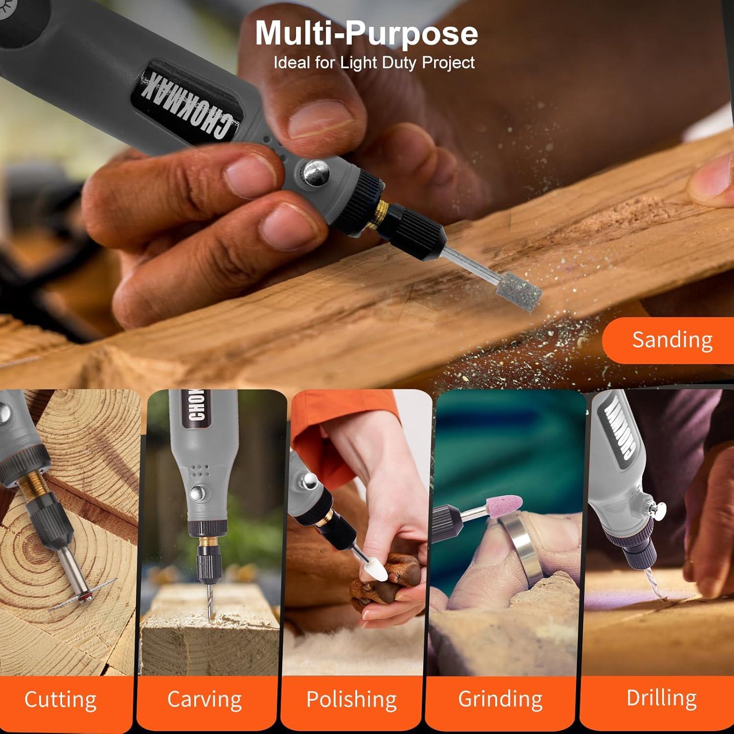Mini Herramienta Rotativa Inalámbrica CHOKMAX 5 Velocidades 72 Accesorios