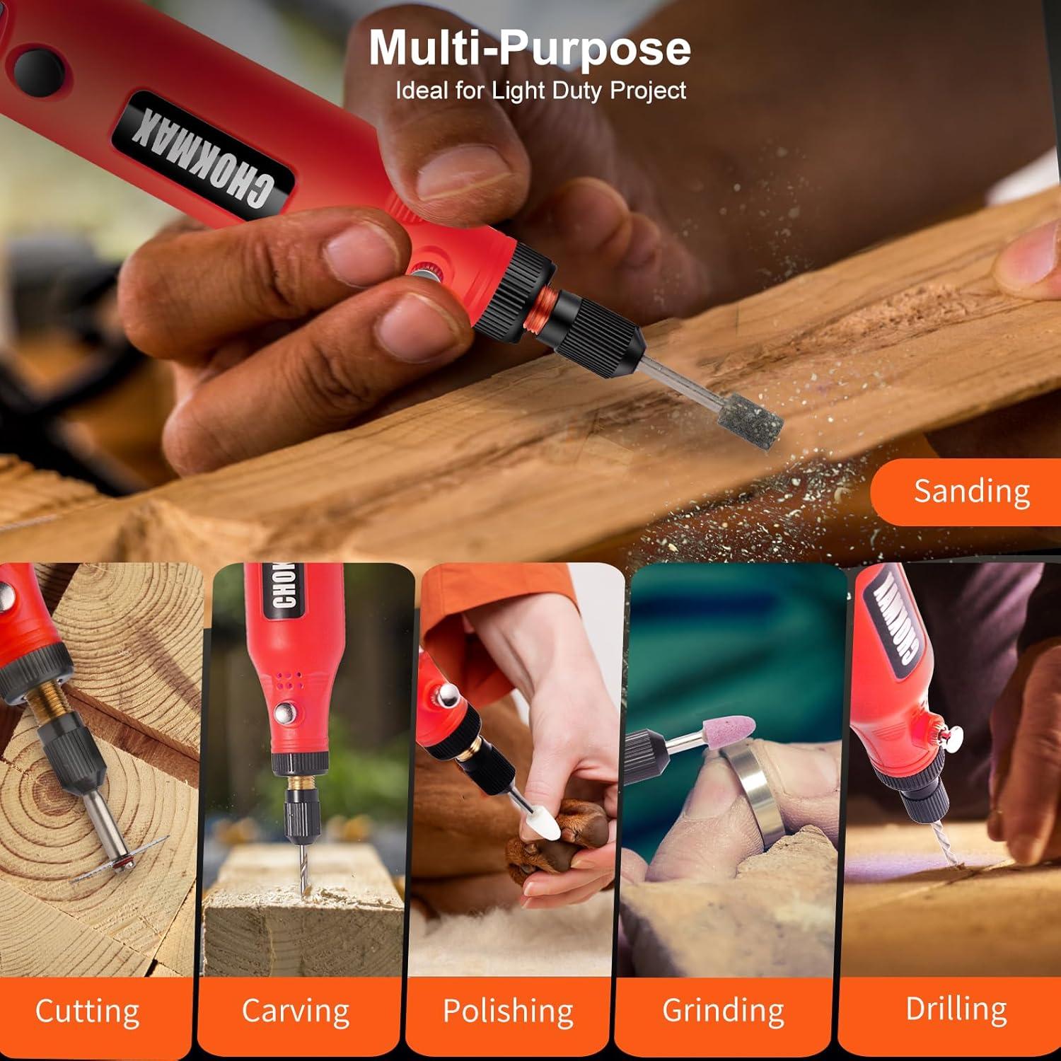 Mini Herramienta Rotativa Inalámbrica CHOKMAX 3 Velocidades 72 Accesorios
