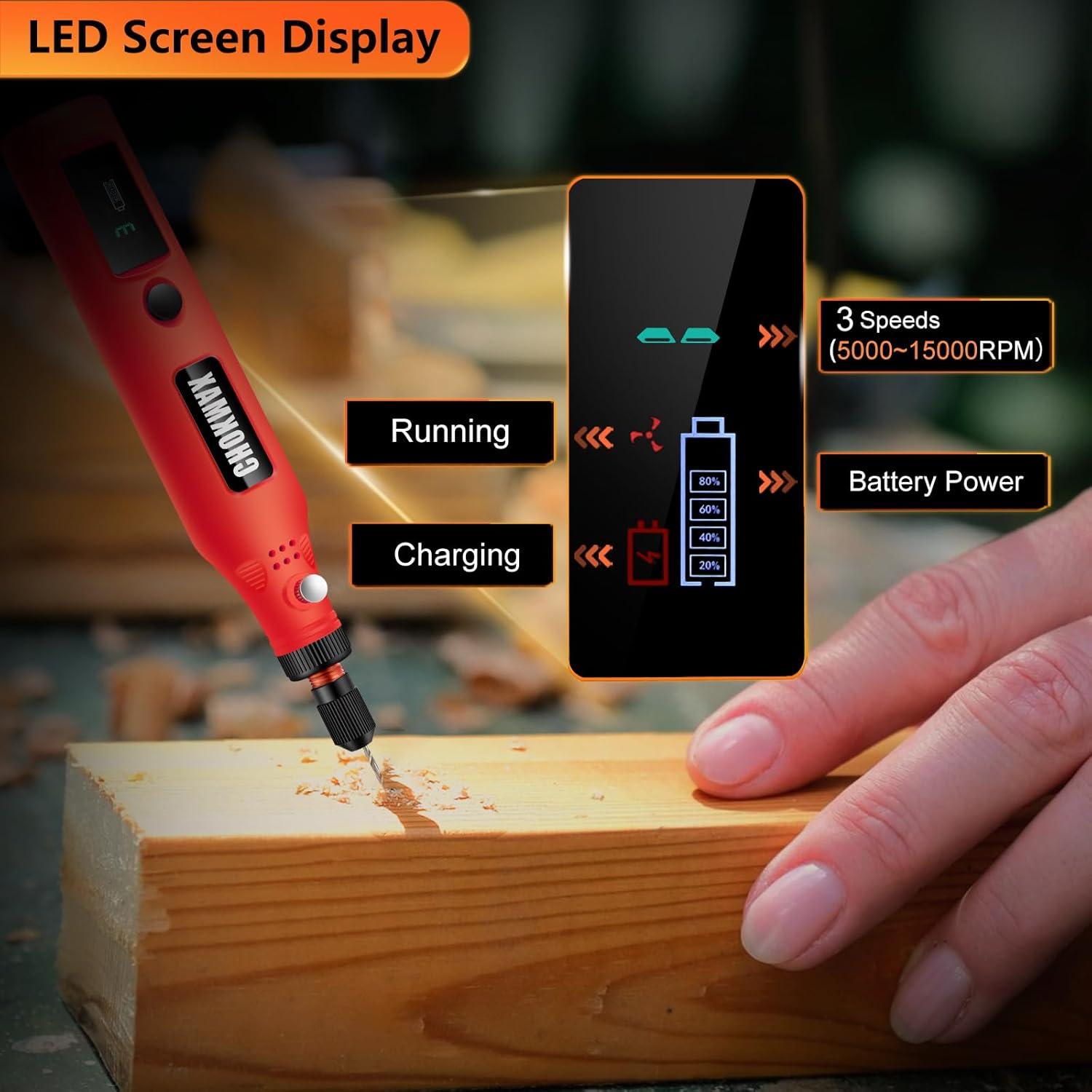 Mini Herramienta Rotativa Inalámbrica CHOKMAX 3 Velocidades 72 Accesorios