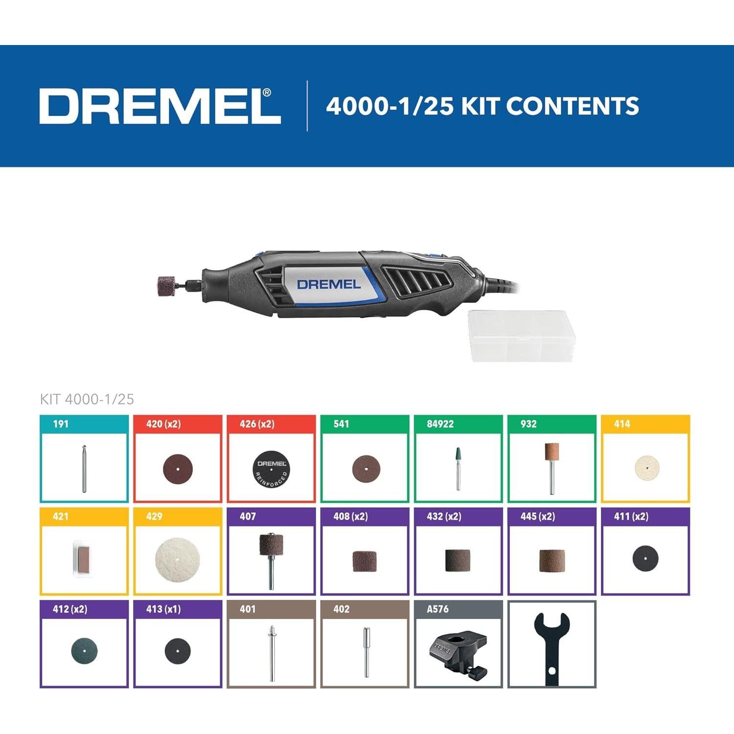 Dremel 4000 Kit de Herramienta Rotativa 26 Piezas 175W