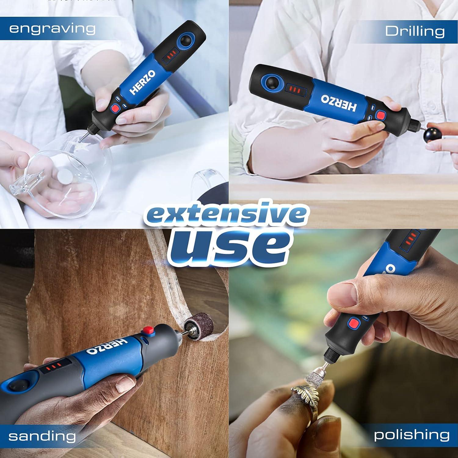 Mini Herramienta Rotativa Inalámbrica HERZO 3.7V con 31 Accesorios