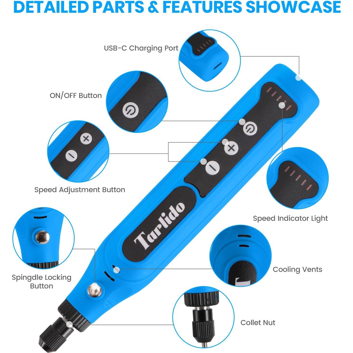 Herramienta Rotativa Inalámbrica Tarlido 4V 5 Velocidades 31 Accesorios