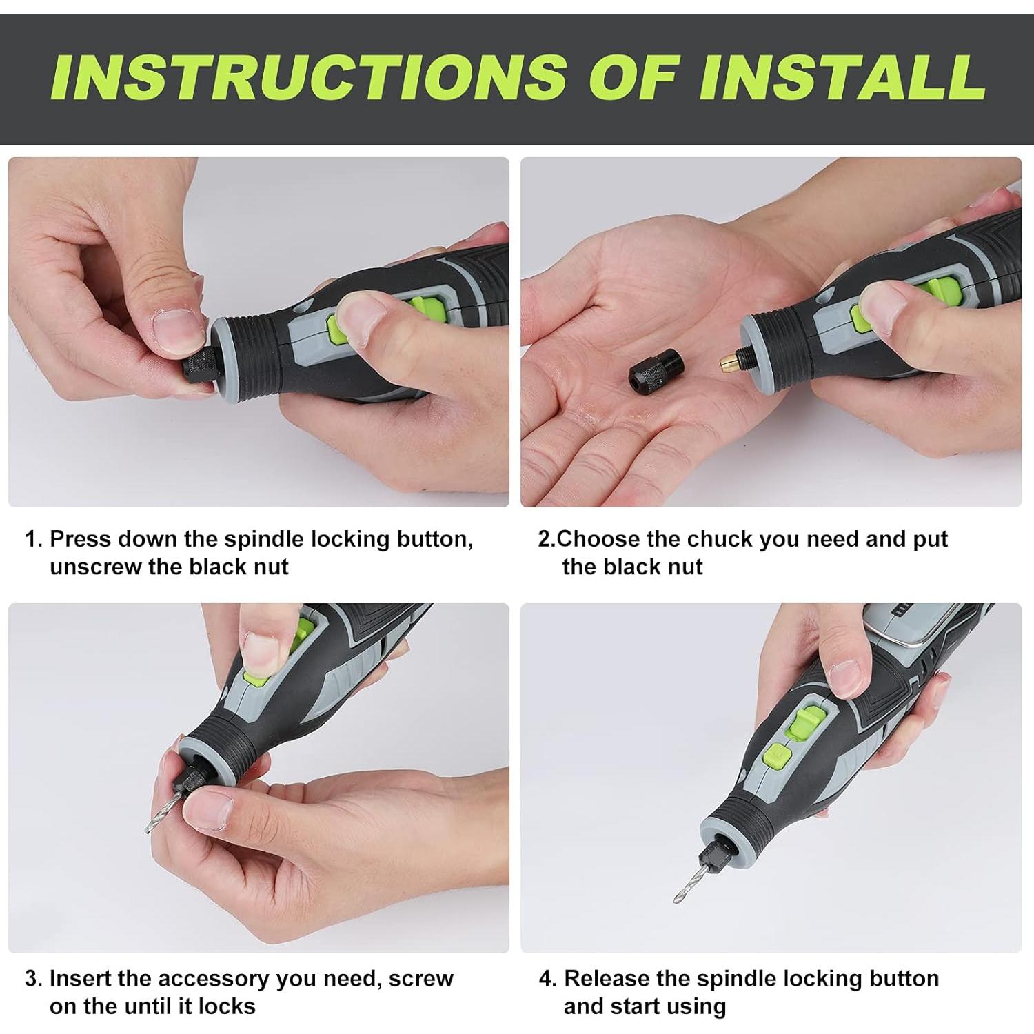 Kit de Herramienta Rotativa Inalámbrica WORKPRO 12V con 114 Accesorios