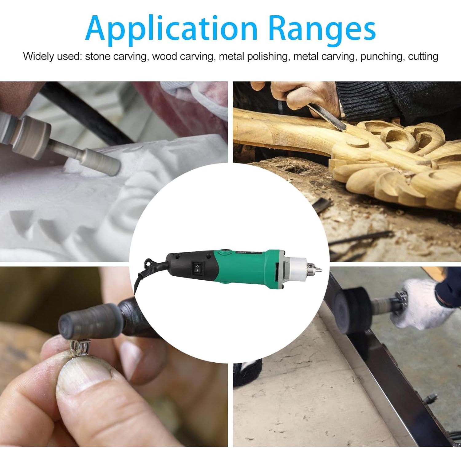 Hilitand HT2419 Amoladora Eléctrica 500W 6 Niveles Velocidad